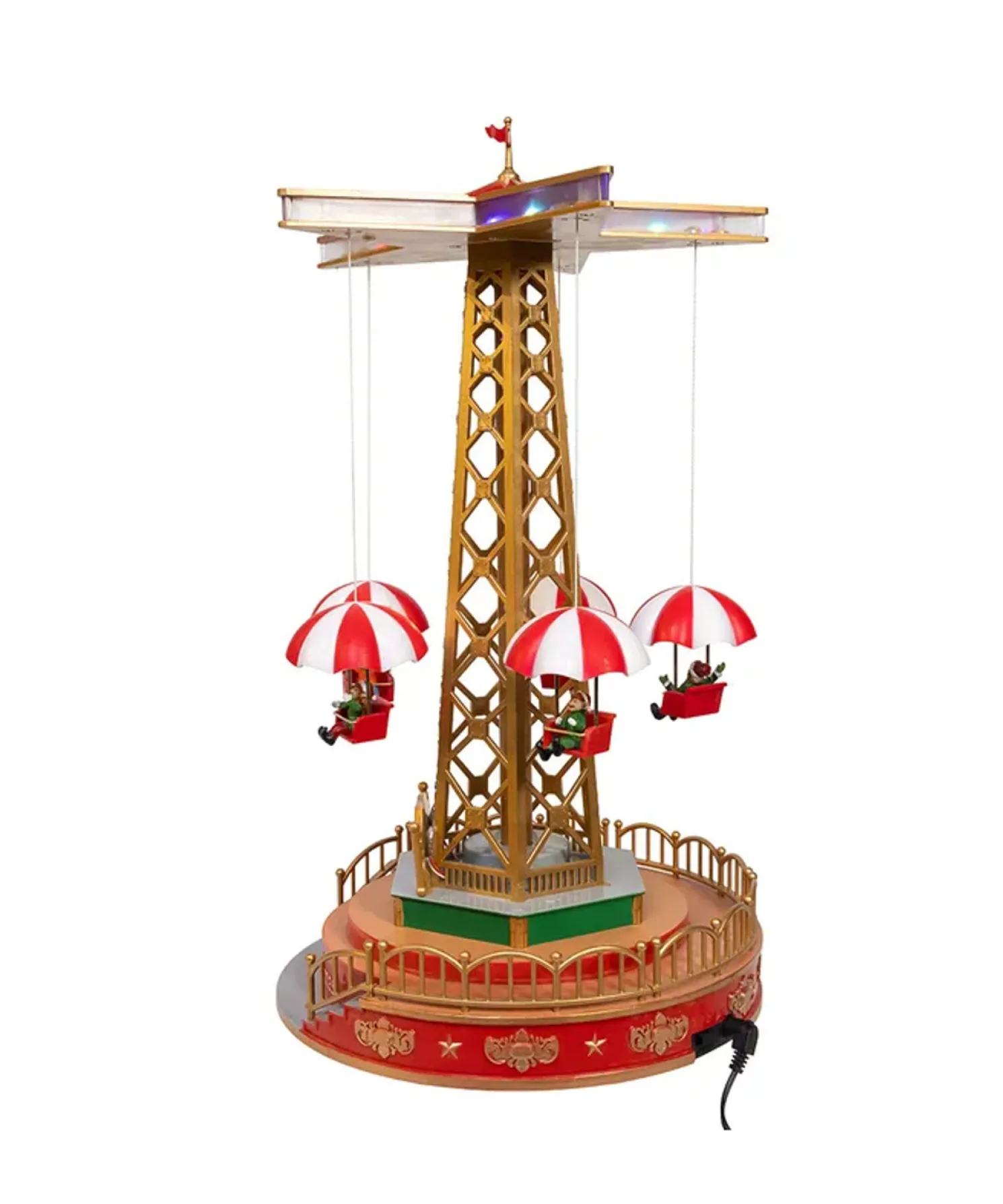 Kurt Adler LED Lighted Musical Santa Balloon Drop Table Piece Christmas Decoration JEL1336
