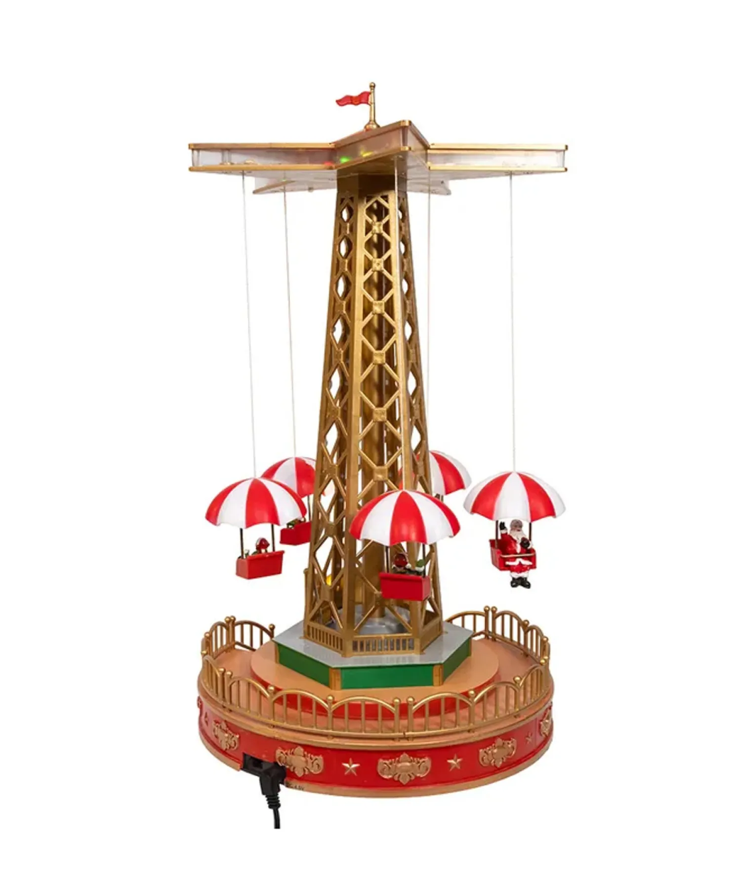 Kurt Adler LED Lighted Musical Santa Balloon Drop Table Piece Christmas Decoration JEL1336