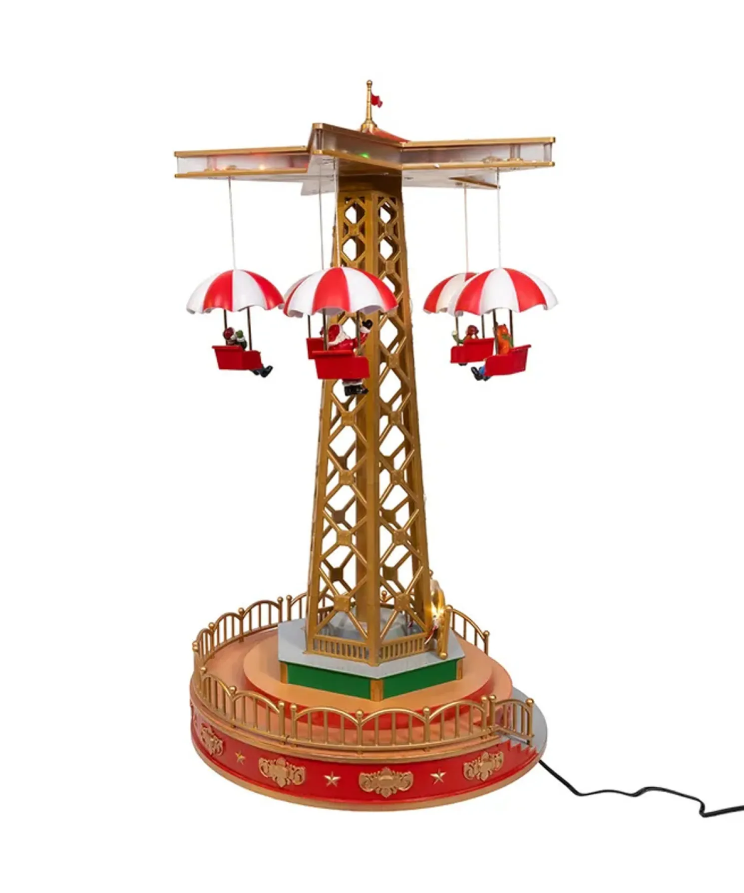 Kurt Adler LED Lighted Musical Santa Balloon Drop Table Piece Christmas Decoration JEL1336
