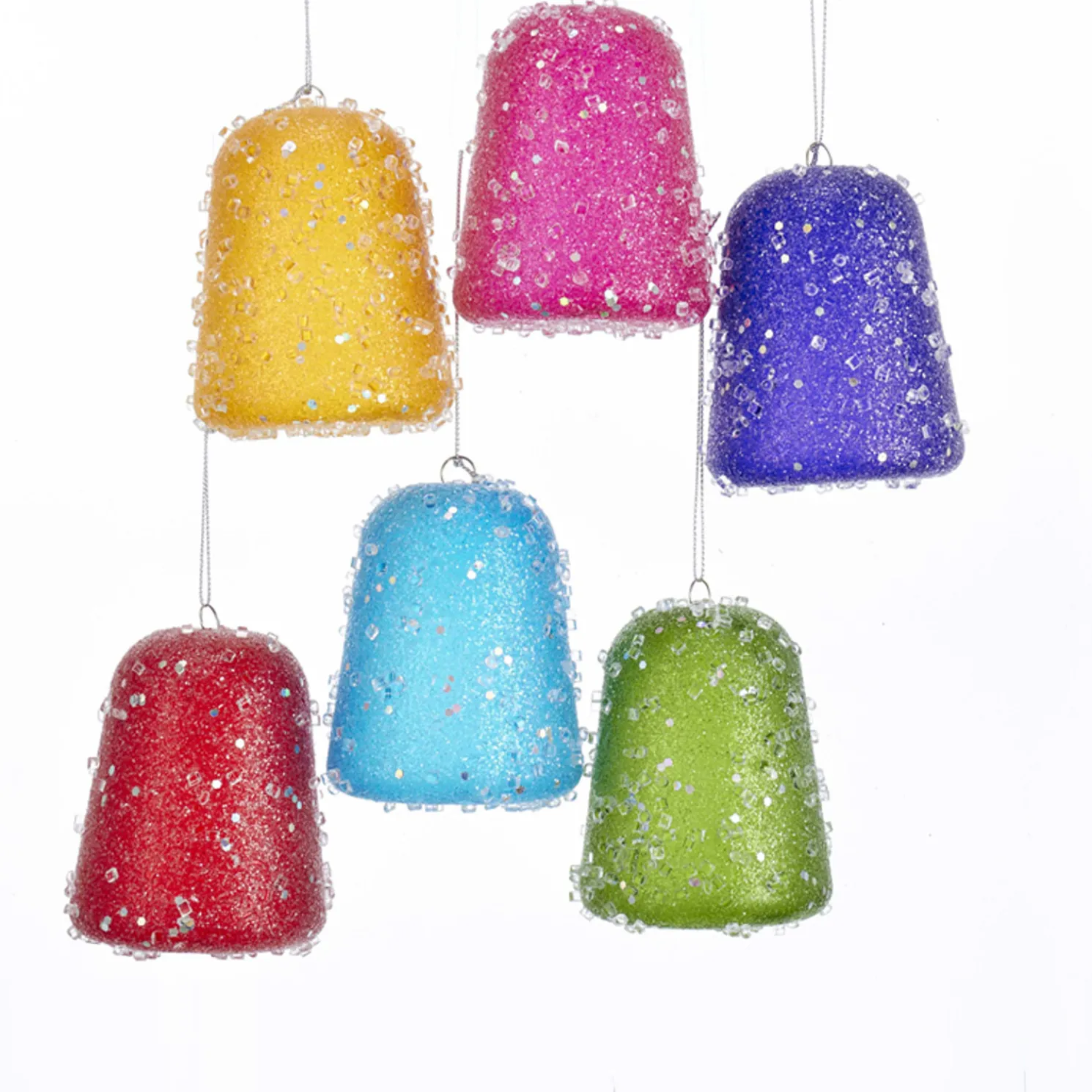 Kurt Adler Set of 6 3.5" Multi Color Gum Drop Candy Christmas Ornament J8188