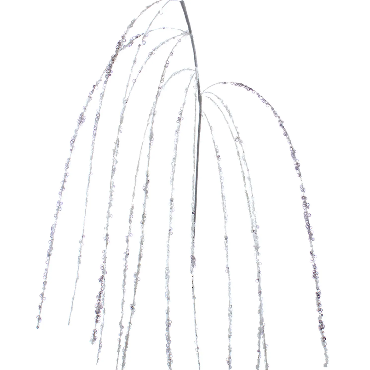 Kurt Adler White Sequined Hanging Christmas Tree Spray C0291