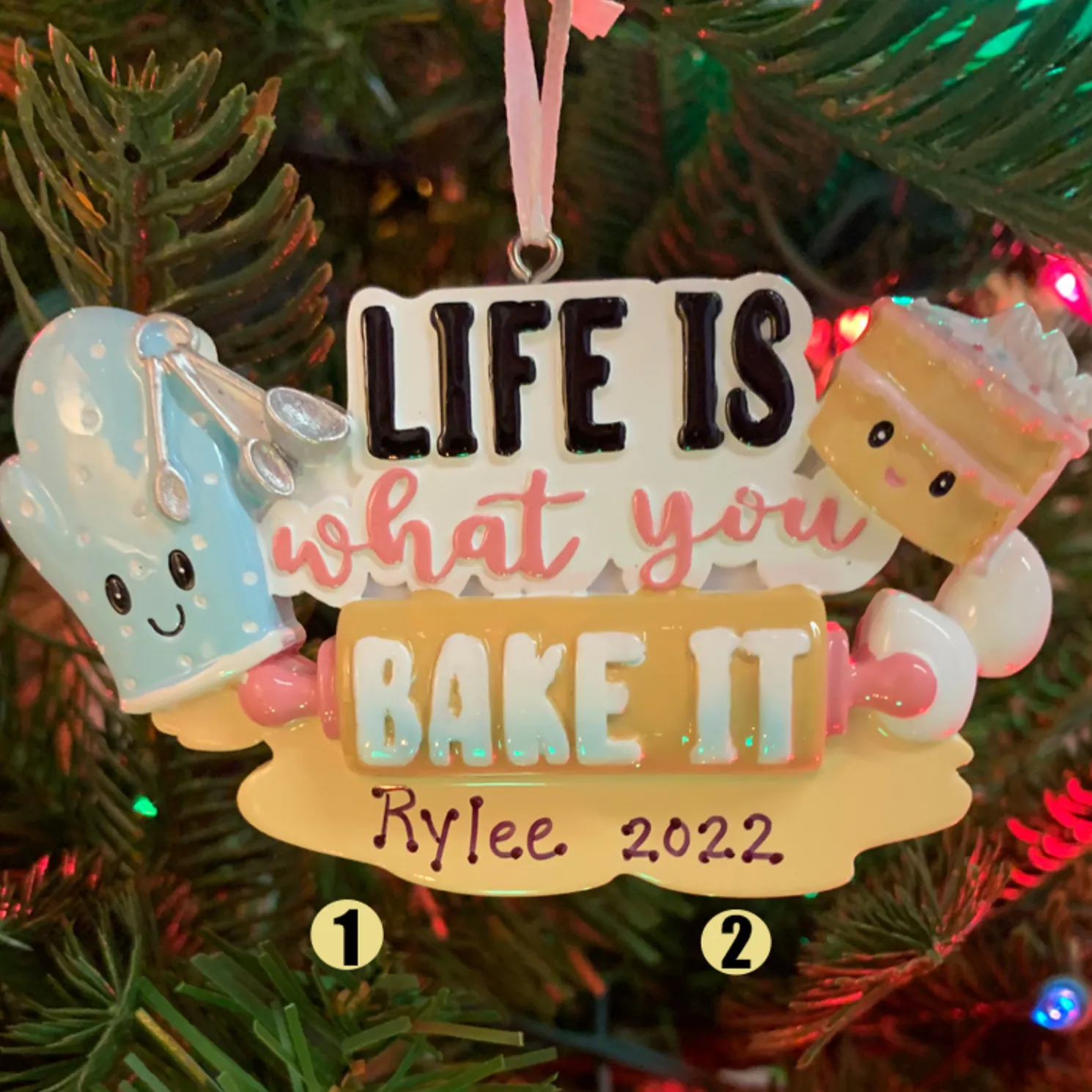 Life Is What You Bake It Personalized Christmas Ornament OR2285
