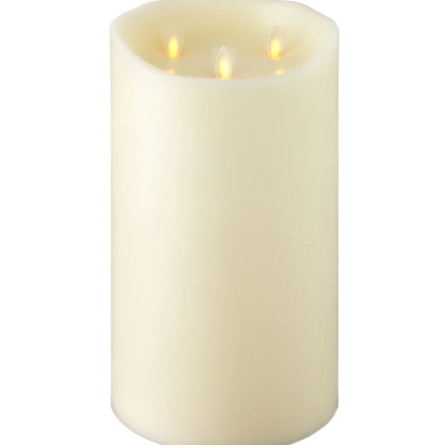 Liown 10" Moving Triflame Ivory Unscented Battery Candle 18017