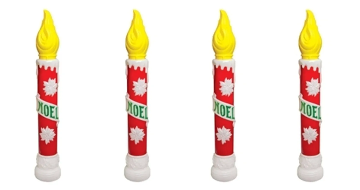 Noel Christmas Blow Mold Candles Set of 4 C5030