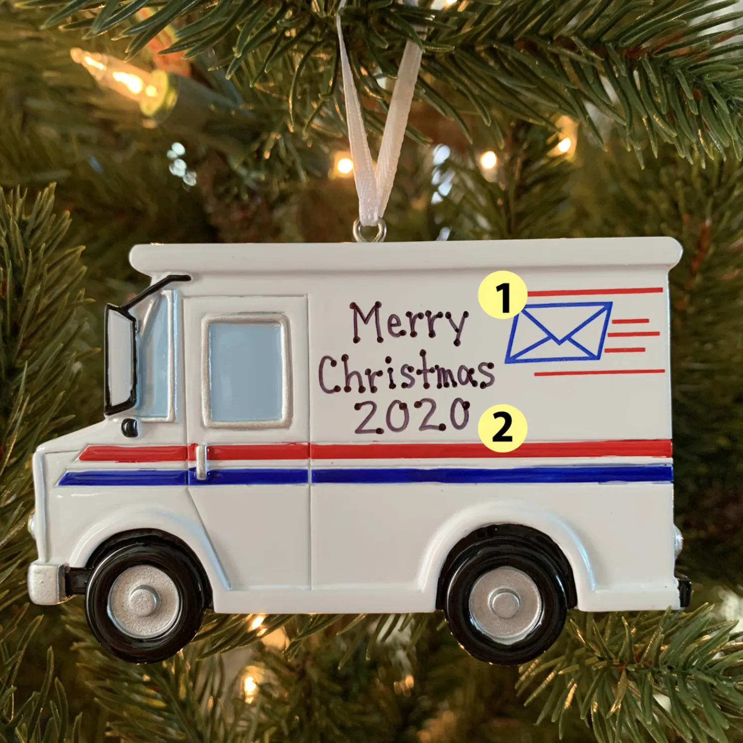 Postal Worker Mail Truck Personalized Christmas Ornament OR1815