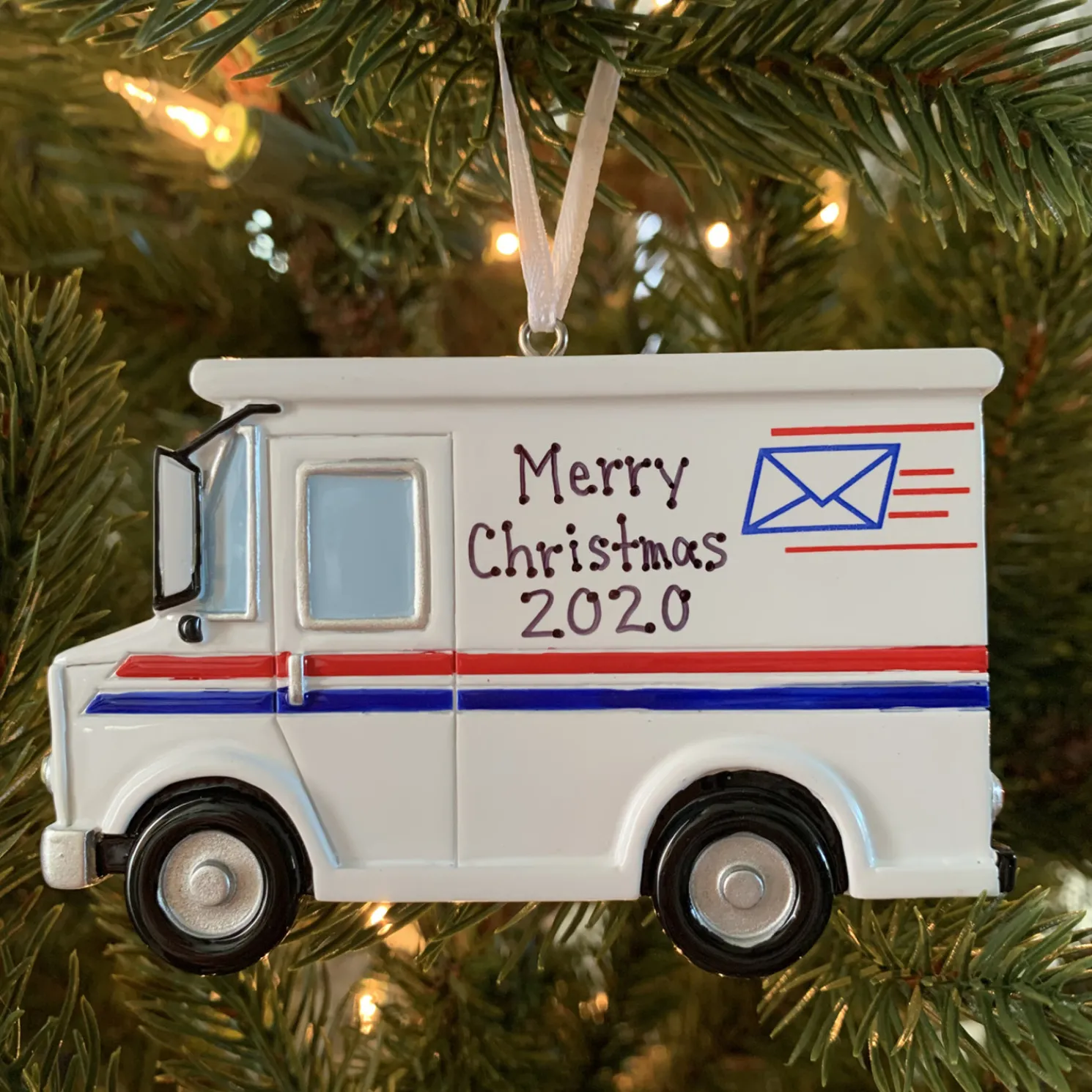 Postal Worker Mail Truck Personalized Christmas Ornament OR1815