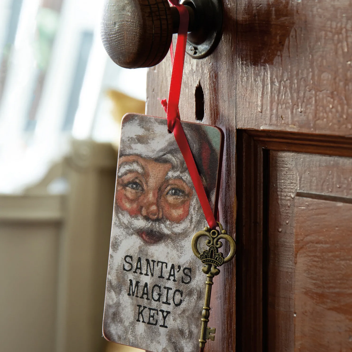 Primitive's By Kathy 6" Santa's Magic Key Christmas Ornament 113542