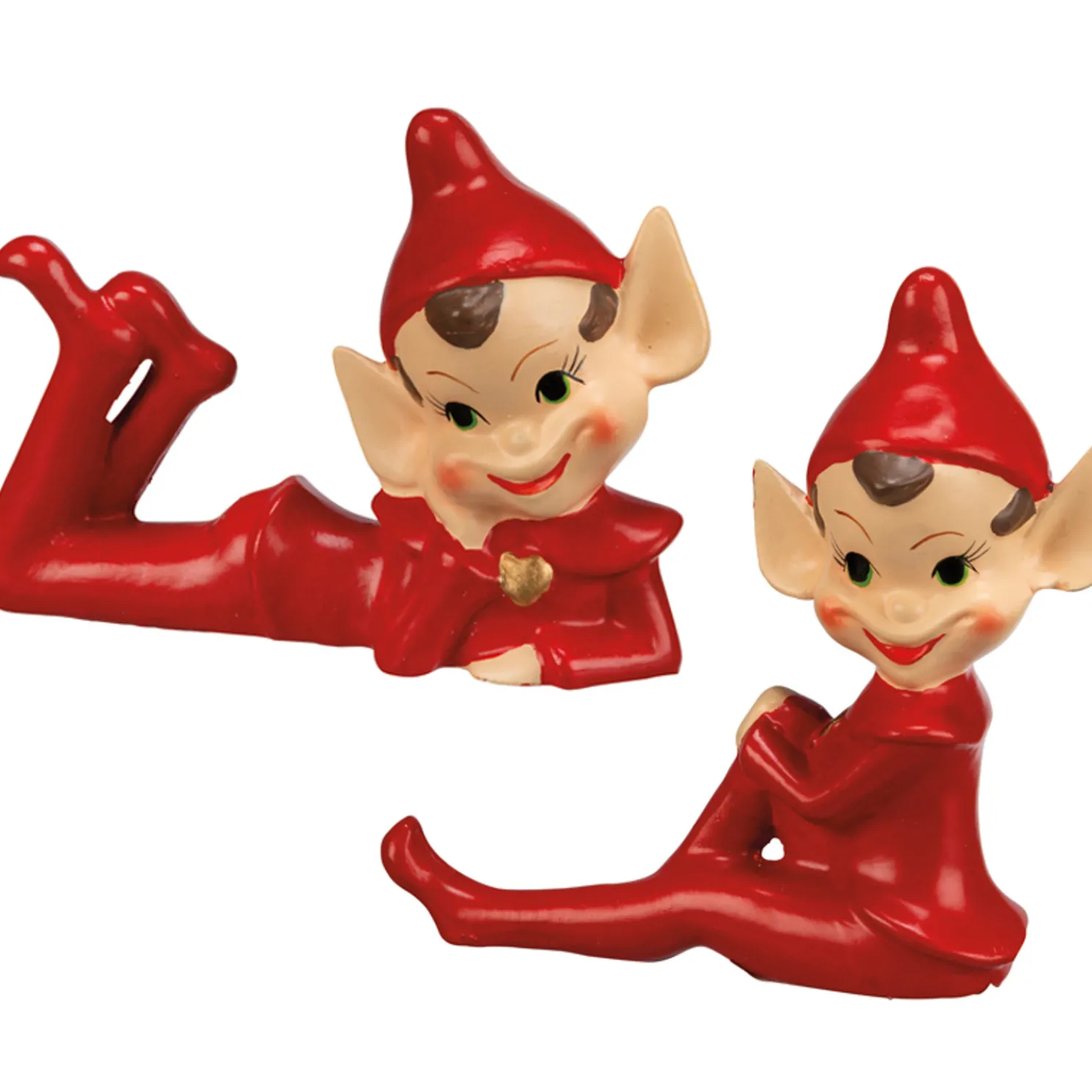 Primitives By Kathy Vintage Inspired Red Pixie Elf Figure
