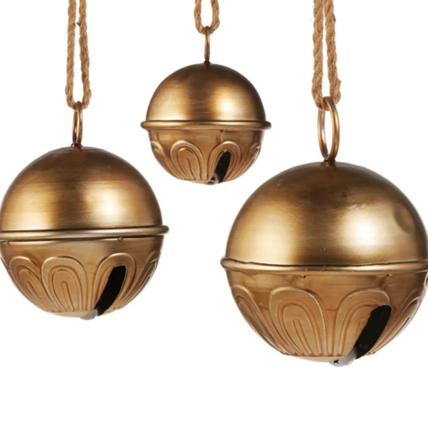 Raz 5", 7", or 8" Gold Sleigh Bell Christmas Decoration