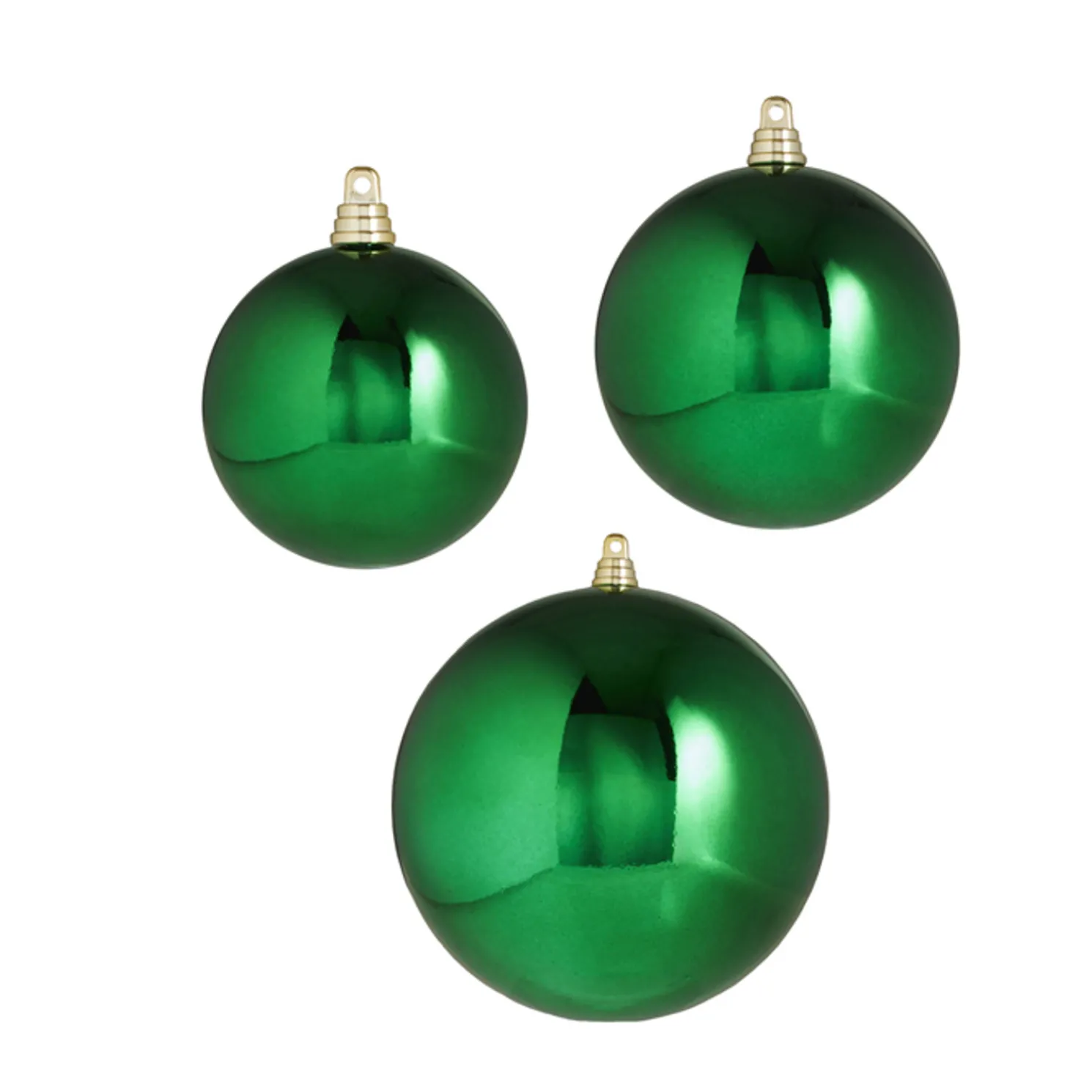 Raz 3", 4", or 6" Large Green Shiny Ball Christmas Ornaments