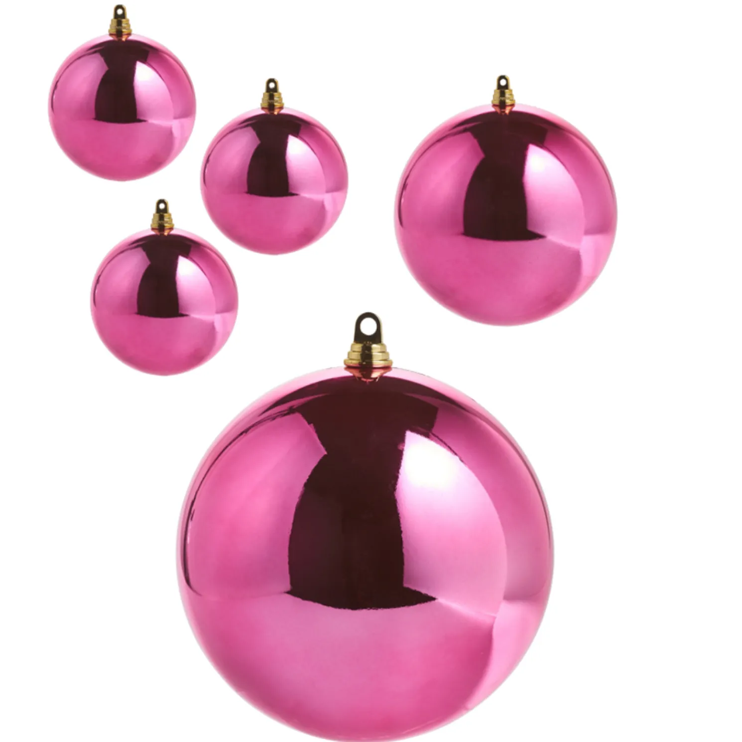 Raz 4", 6", or 10" Shiny Fuchsia Ball Christmas Ornament