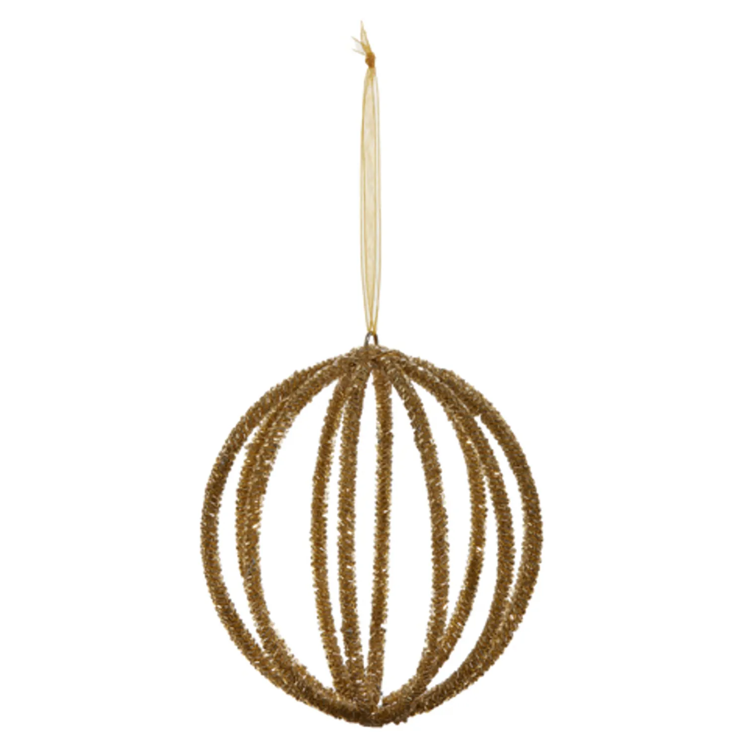 Raz 5" Antiqued Gold Beaded Ball Christmas Ornament 4424069