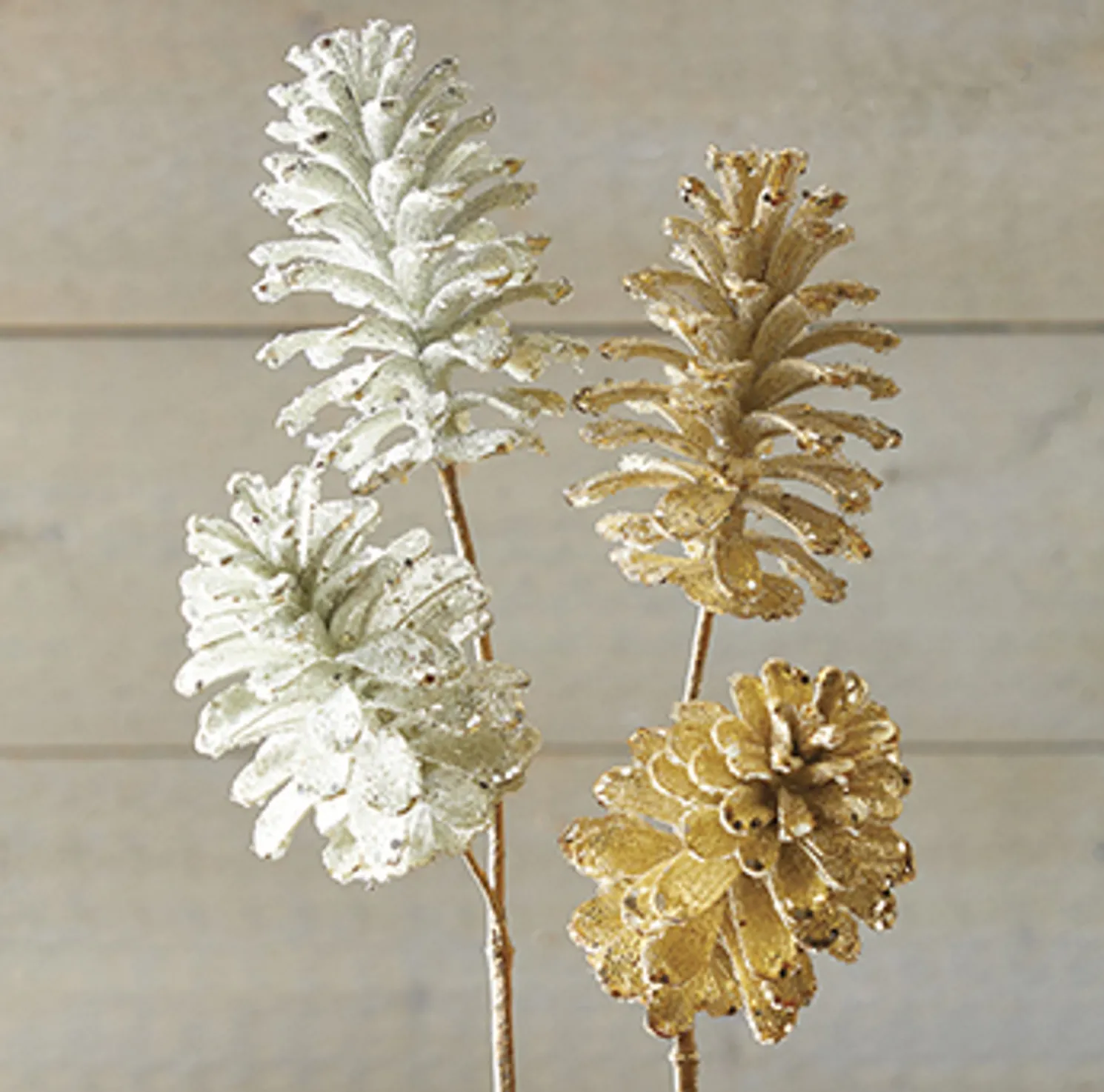 Raz 21.5" Beaded and Glittered Pinecone Stem Christmas Tree Spray F4106758