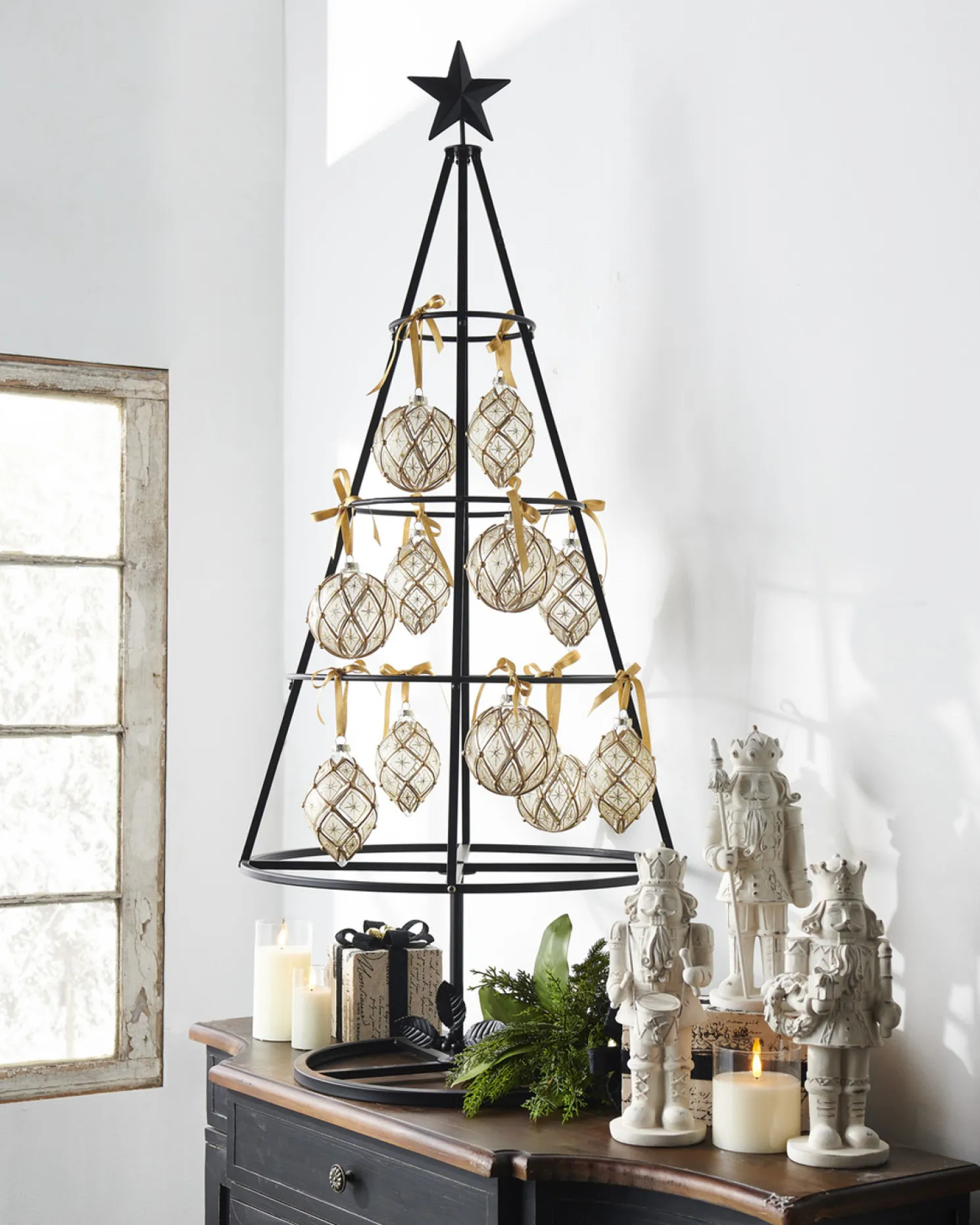 Raz 60" Black Ornament Display Tree Frame Christmas Decoration 4528104