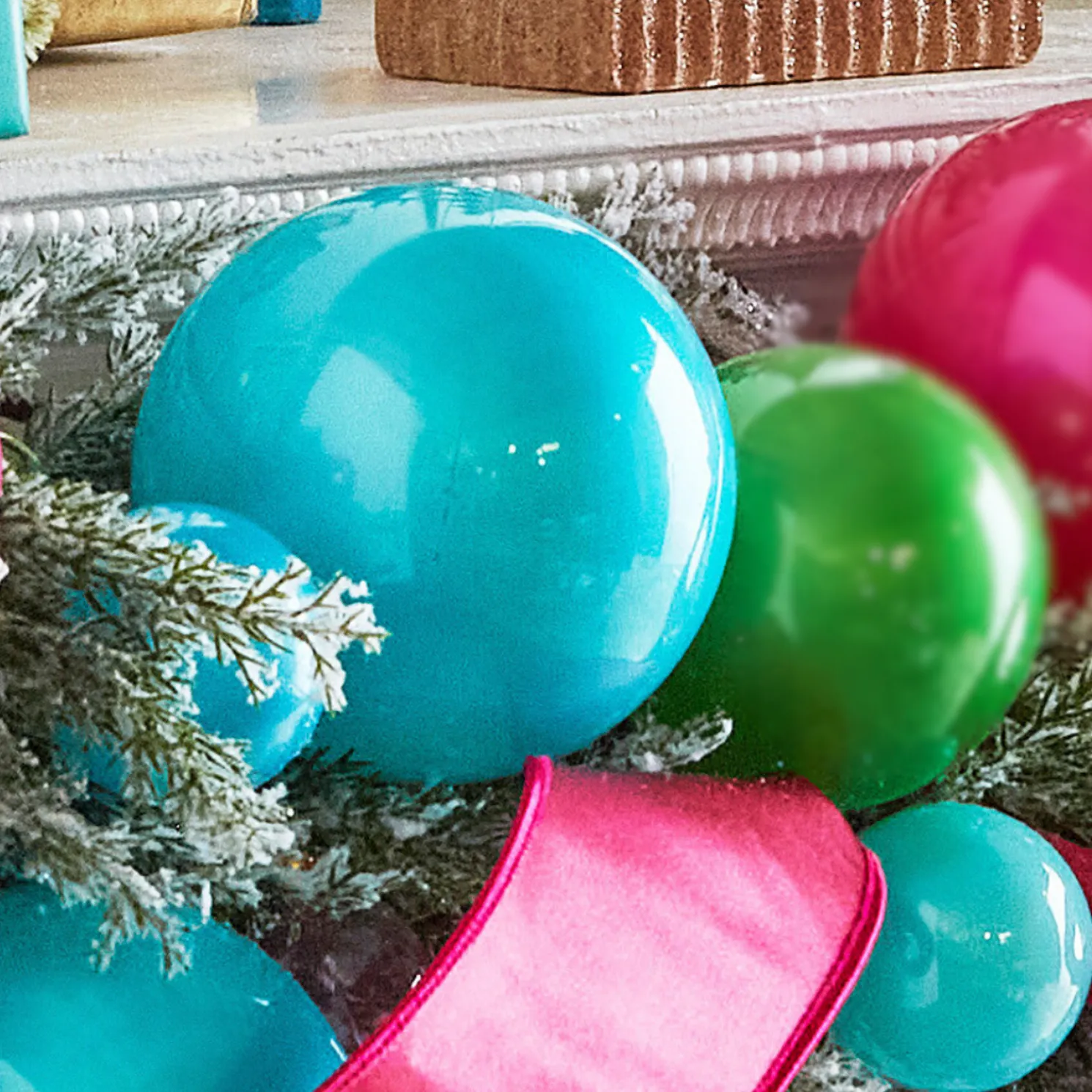 Raz 5" Blue Opaque Blown Glass Ball Christmas Ornament 4523082