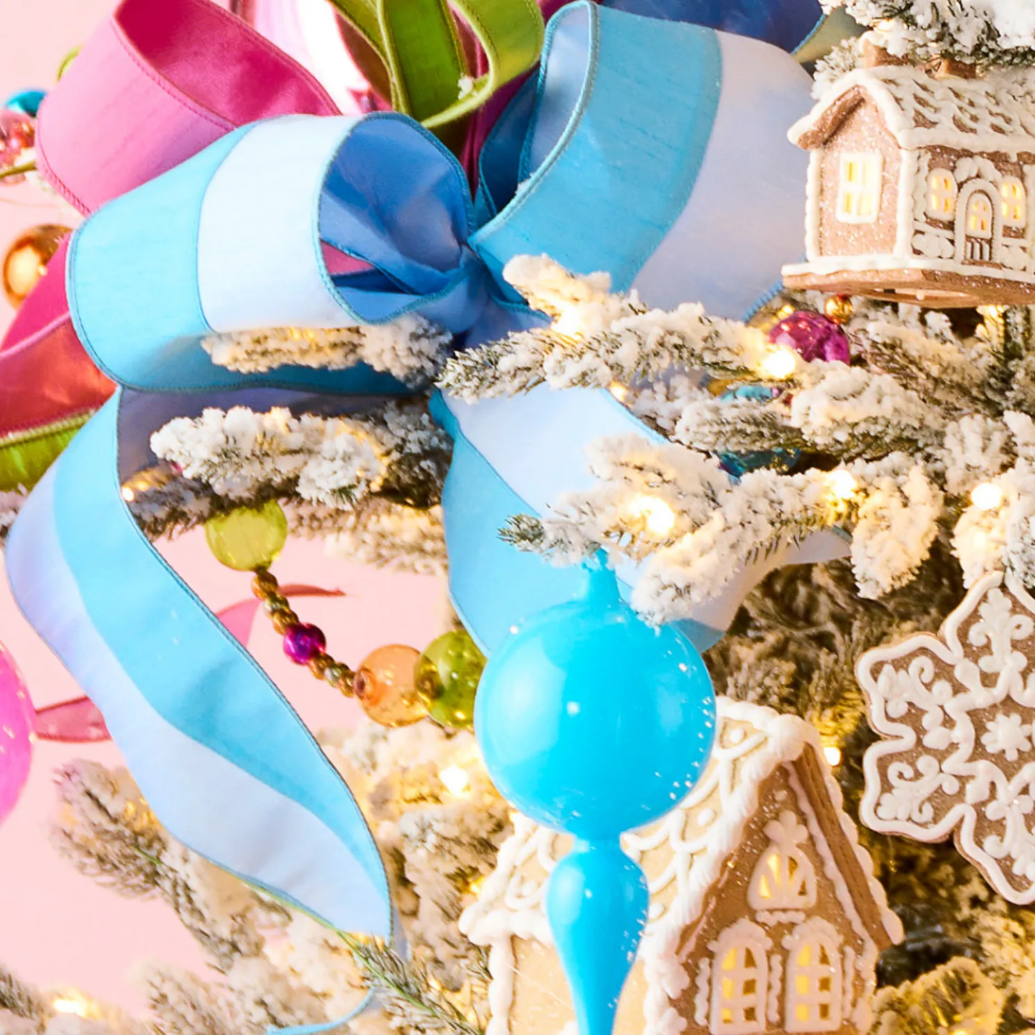 Raz 4" Blue Two Toned Wired Christmas Ribbon R4571820