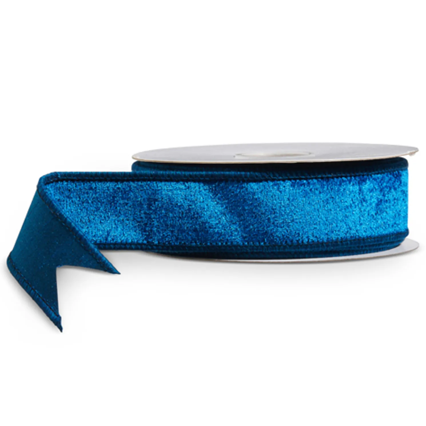 Raz 1.5" Blue Velvet Metallic Wired Christmas Ribbon R4527872