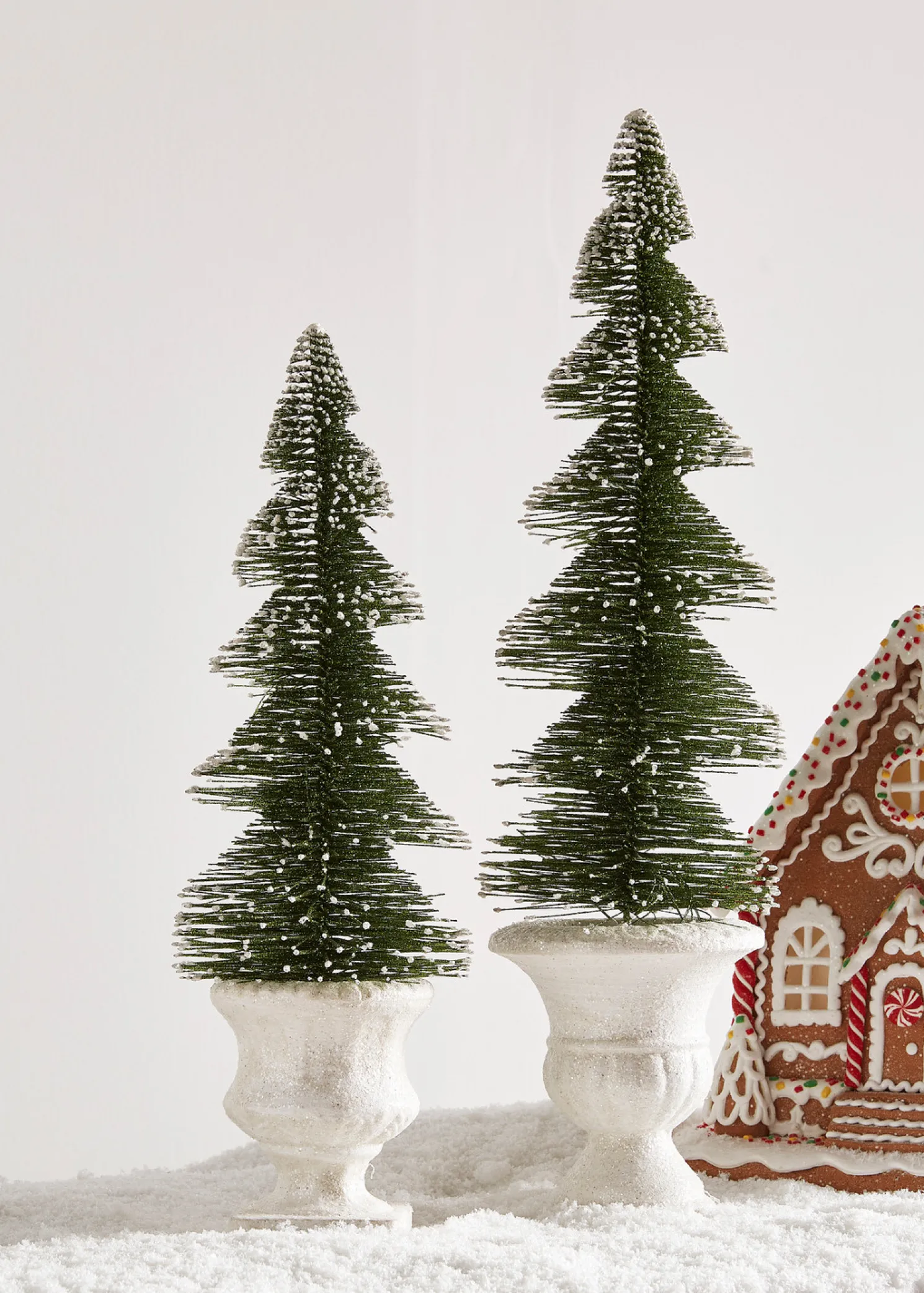 Raz 18" Bottle Brush Trees in Urns Set of 2 4516690