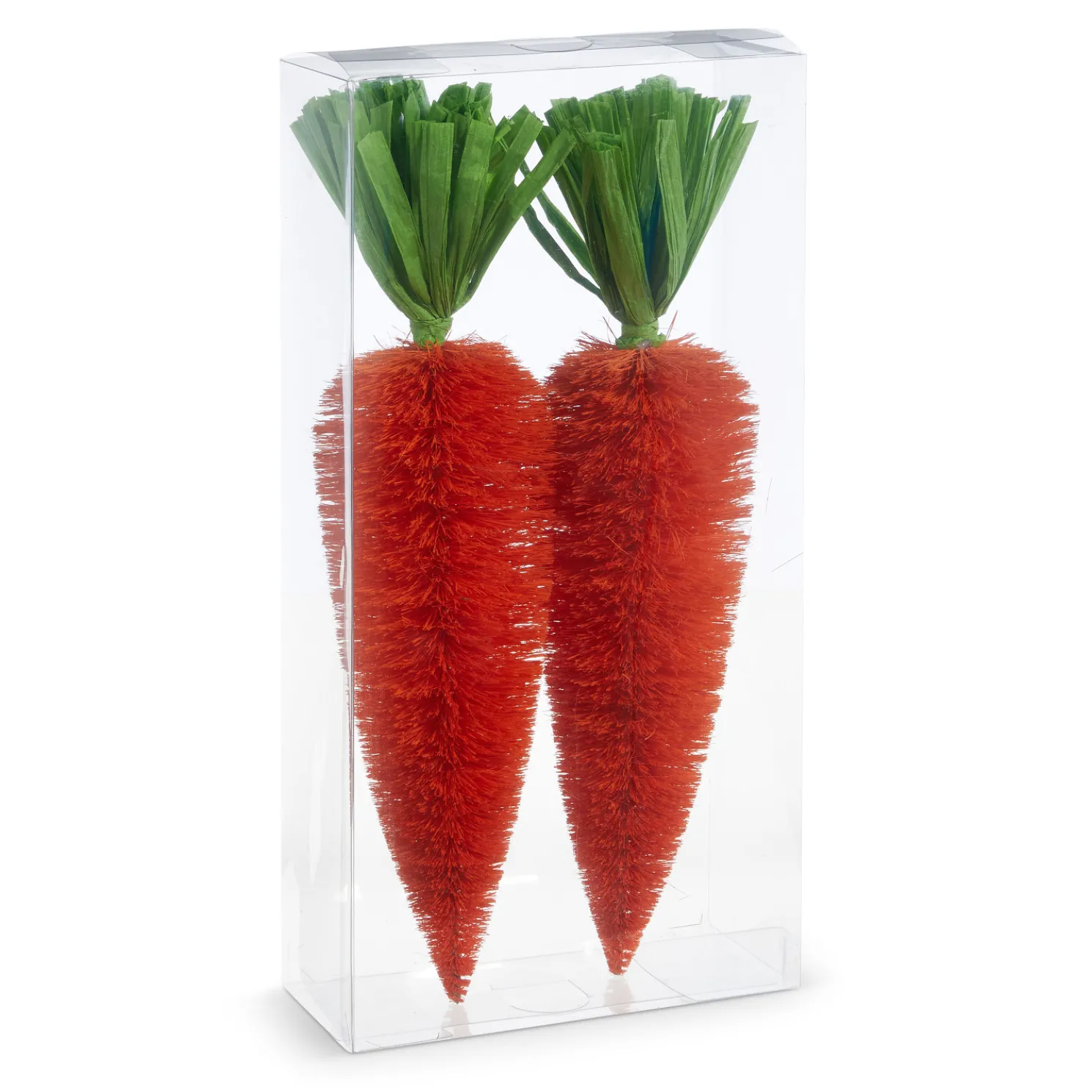 Raz 14" Box of 2 Sisal Orange Bottle Brush Carrot Decoration 4415500