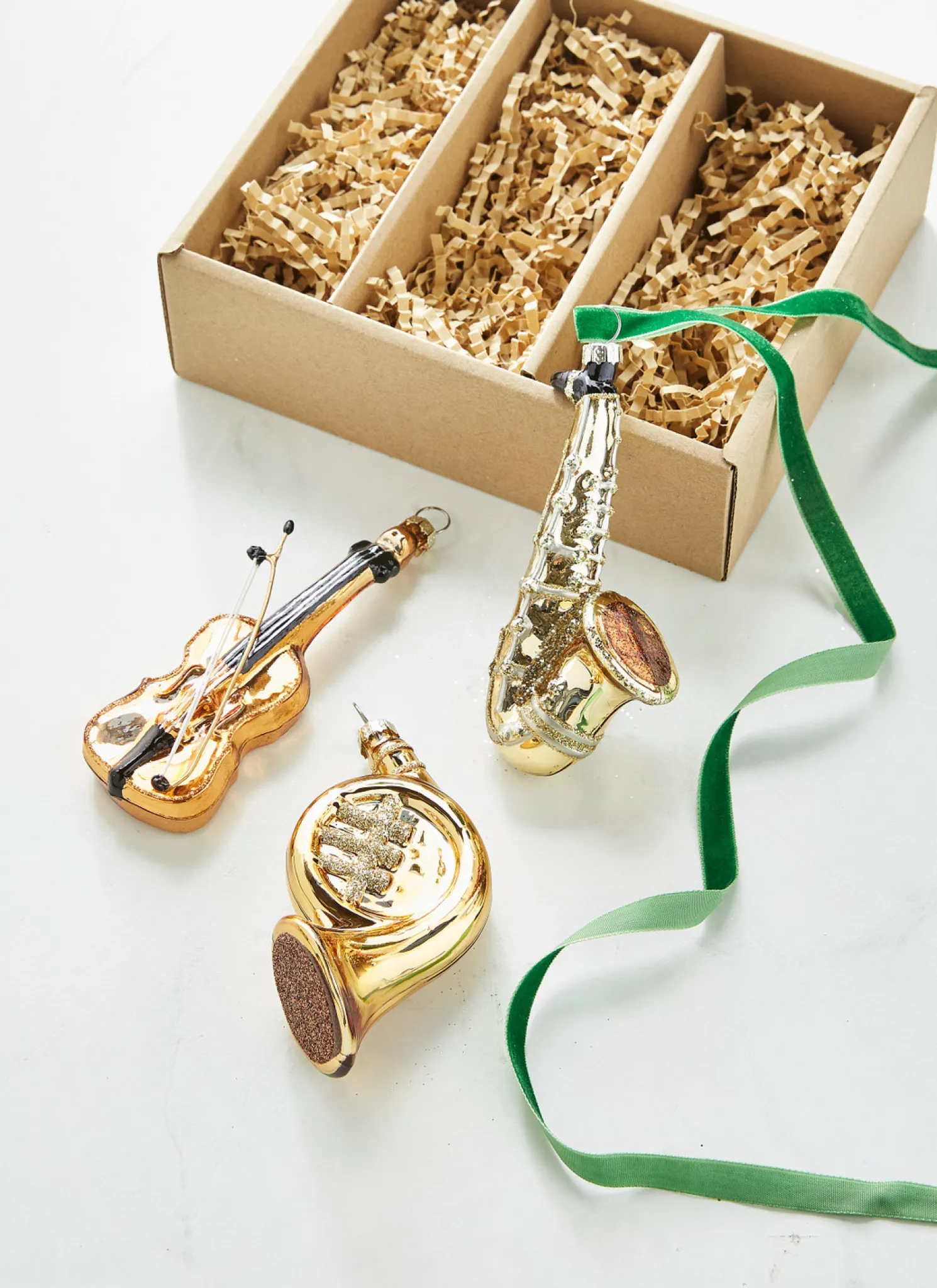 Raz 4.5" Box of Musical Instruments Glass Christmas Ornaments 4320907