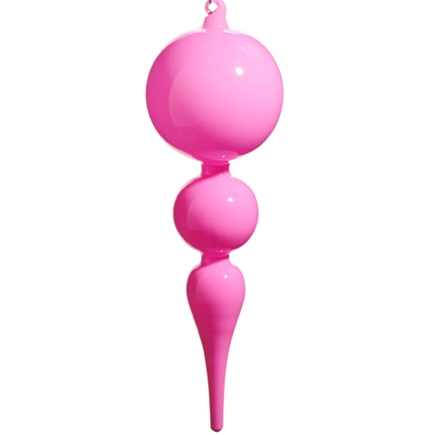 Raz 10" Bright Pink Finial Glass Christmas Ornament 4522970
