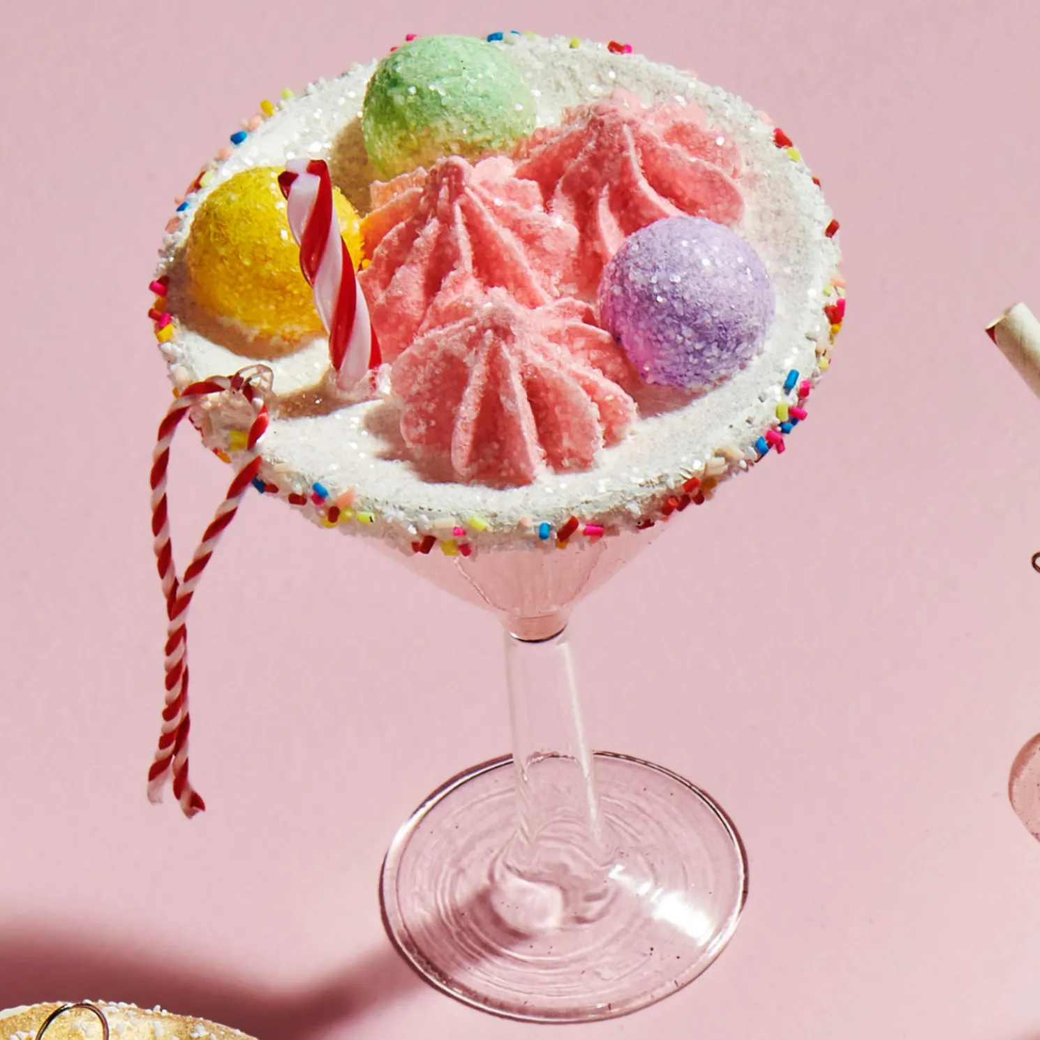 Raz 6" Candy Cocktail Glass Christmas Ornament 4552919