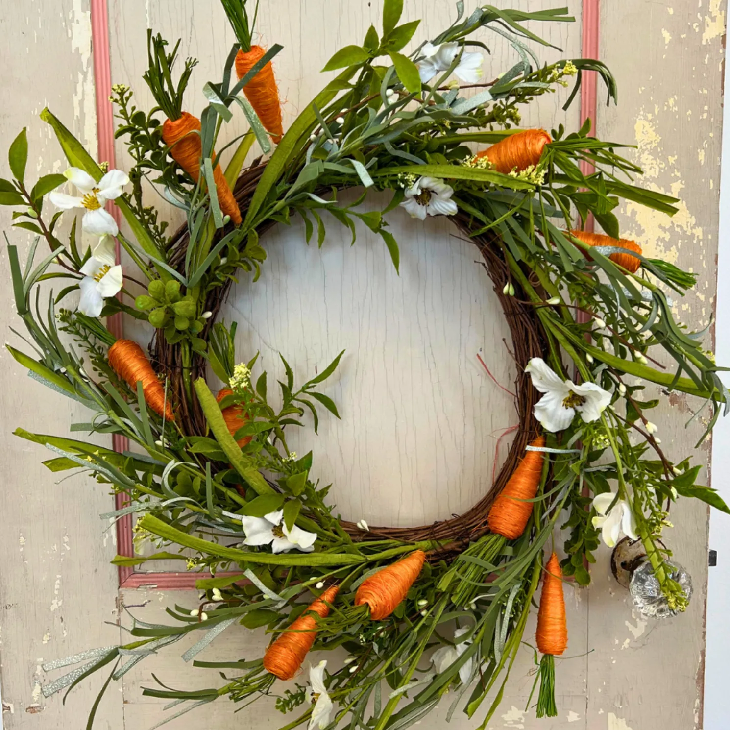 Raz 22" Carrot and Mixed Floral Easter Wreath W4202218