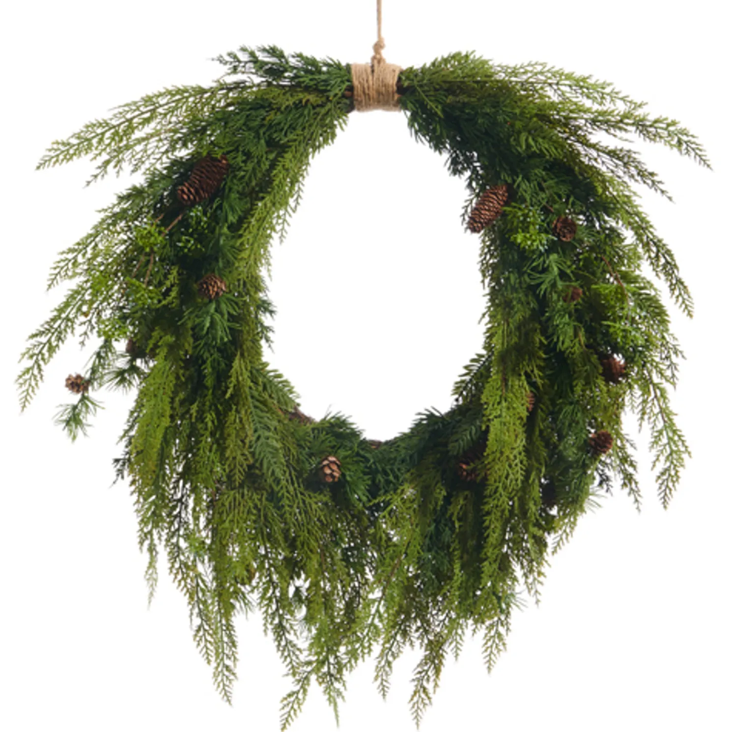 Raz 27" Cedar and Mini Pinecone Christmas Wreath W4511582