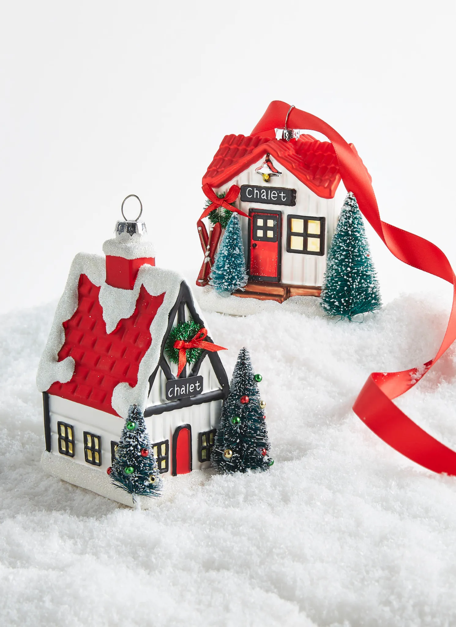 Raz 4" Chalet Cabin Glass Christmas Ornament 4320942