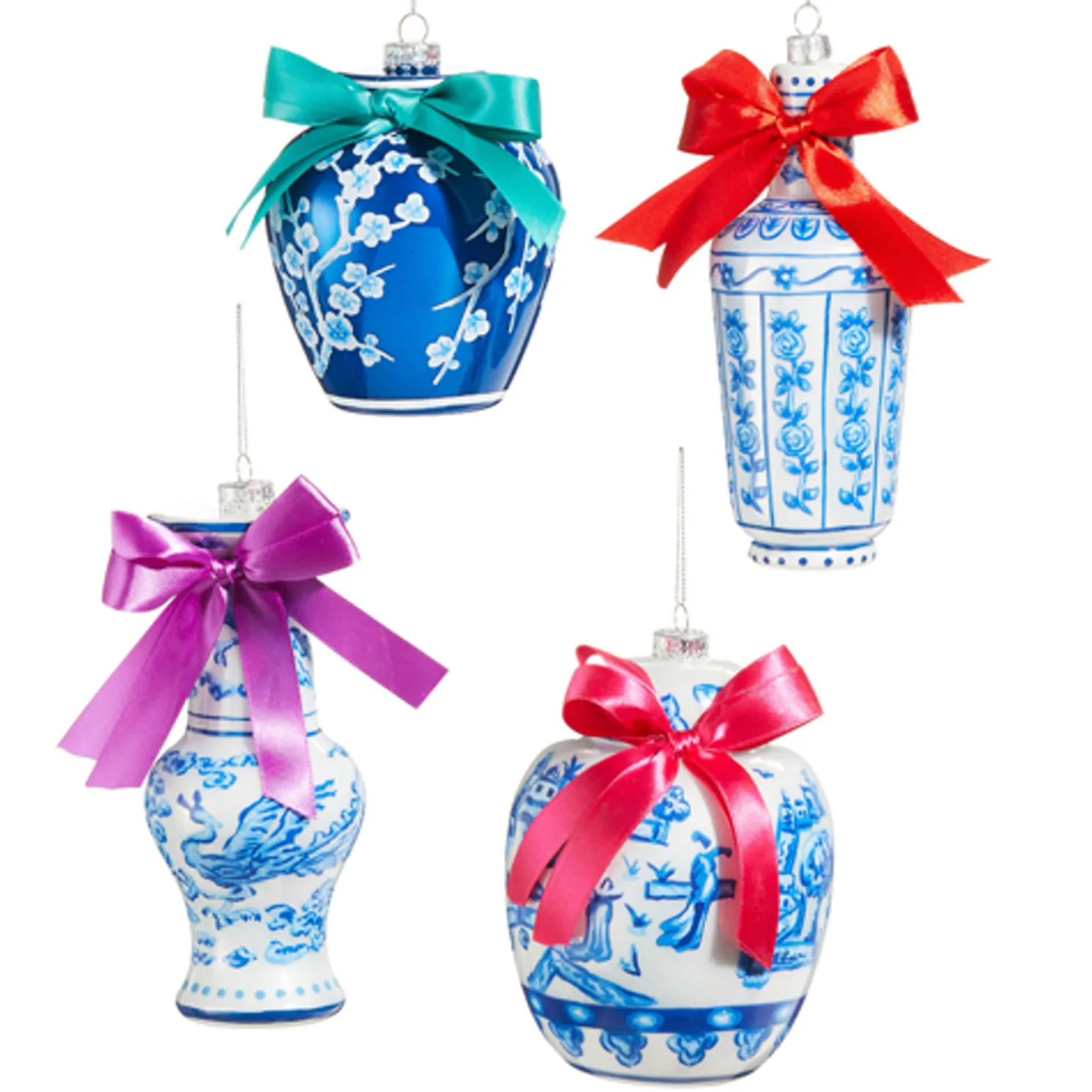 Raz 6.25" Chinoiserie Jar Glass Christmas Ornament 4552855