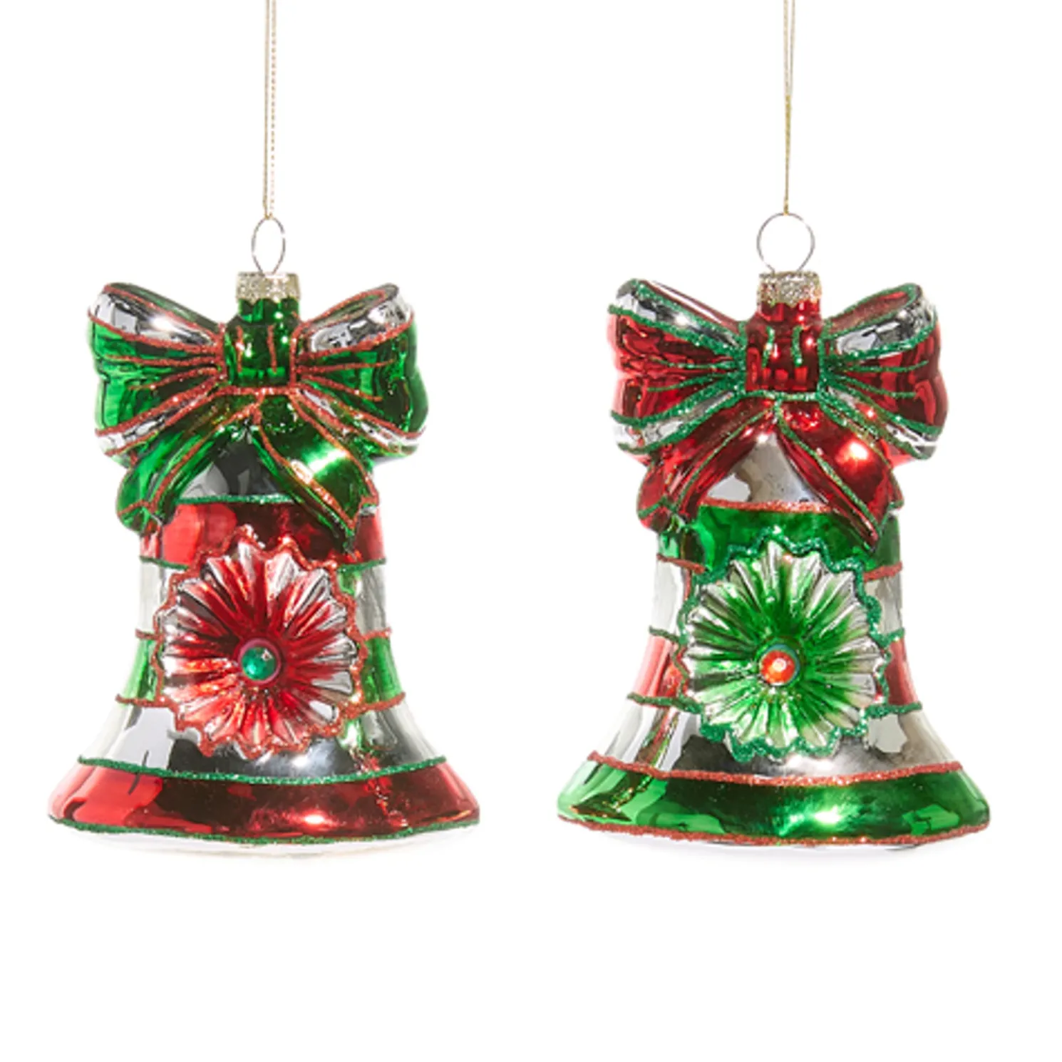 Raz 4.5" Christmas Witch Eye Bell Glass Christmas Ornament 4525408