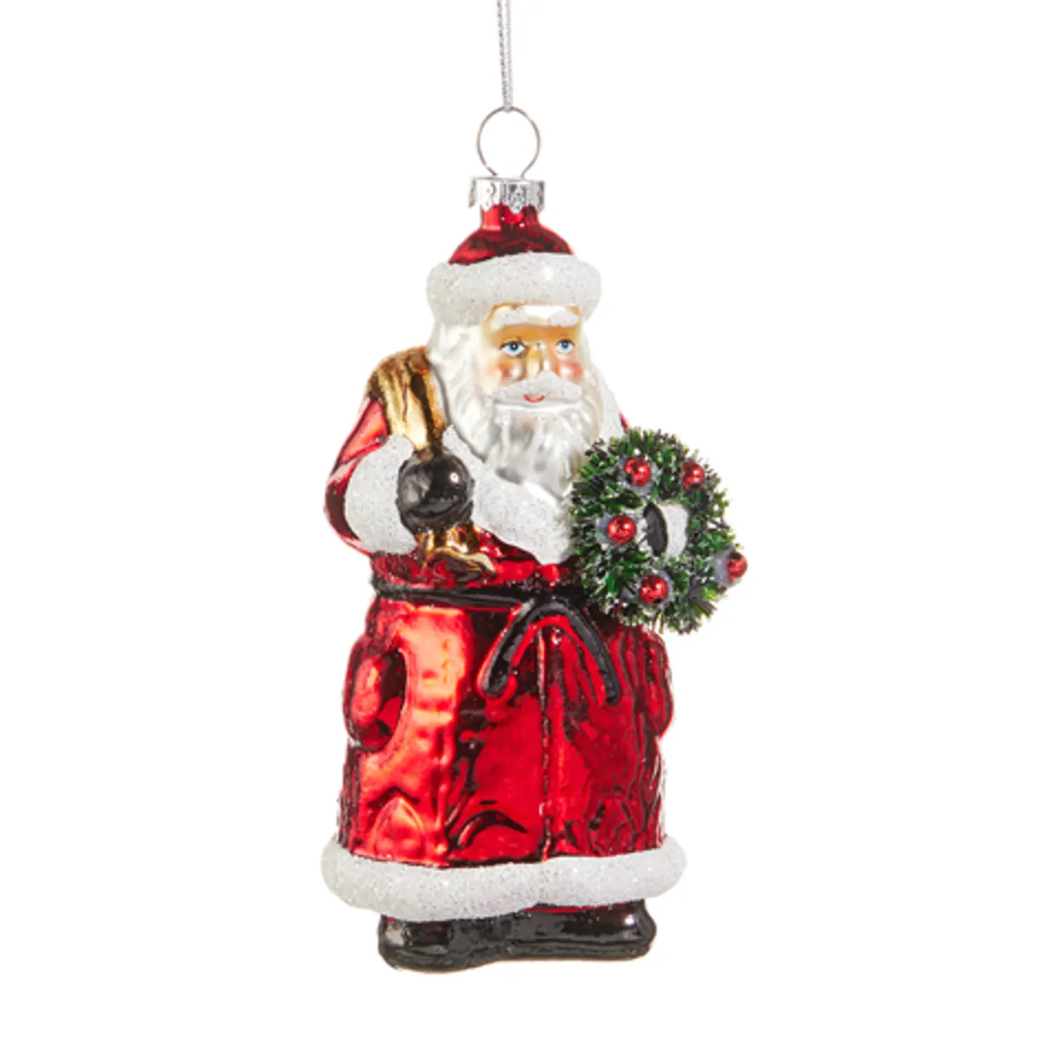 Raz 5" Classic Santa Glass Christmas Ornament 4520901