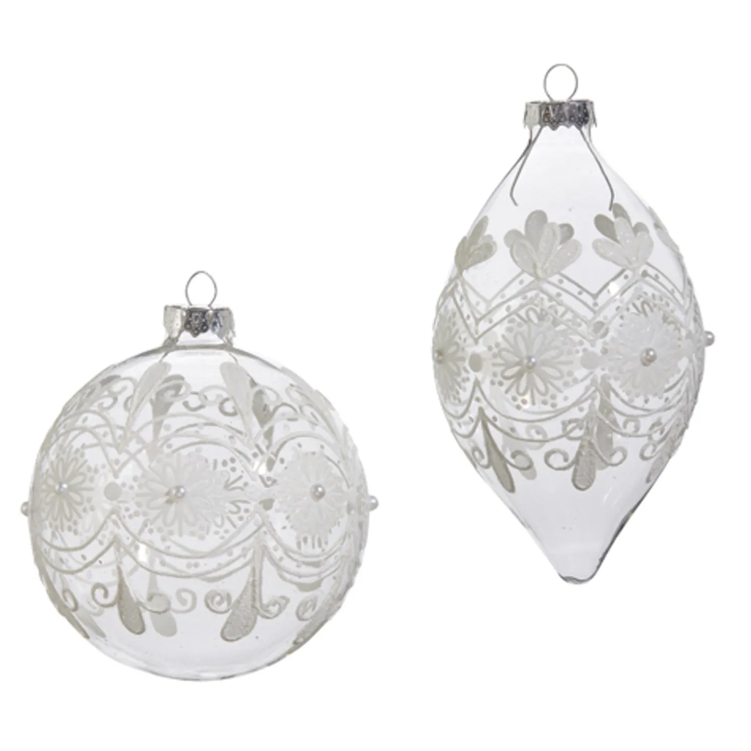 Raz 4" Clear Frosted Glass Christmas Ornament 4422833