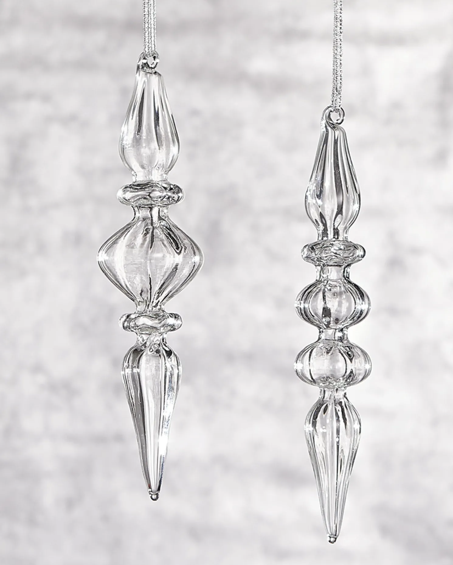 Raz 8" Clear Glass Finial Christmas Ornament 4022819