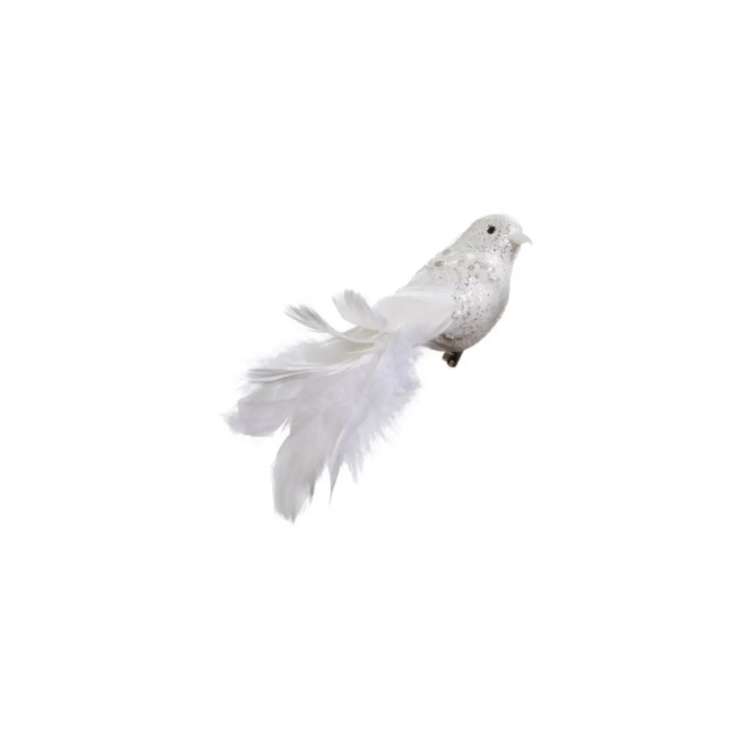 Raz 8" Clip On White Glittered Bird Christmas Ornament 4453357