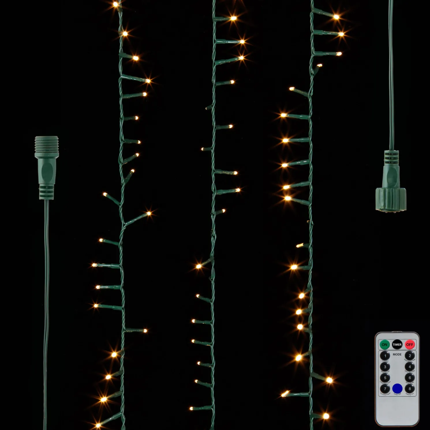 Raz 73.8' Connectable Snake Garland Green Wire with Compact White Lights Christmas Light Strands L4137015