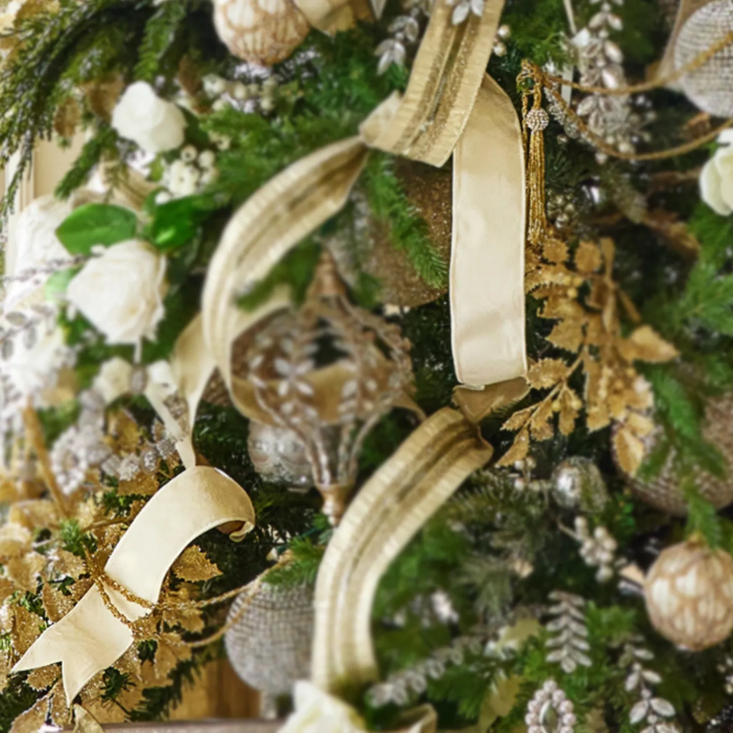 Raz 2.5" Cream Velvet Wired Christmas Ribbon R4371820