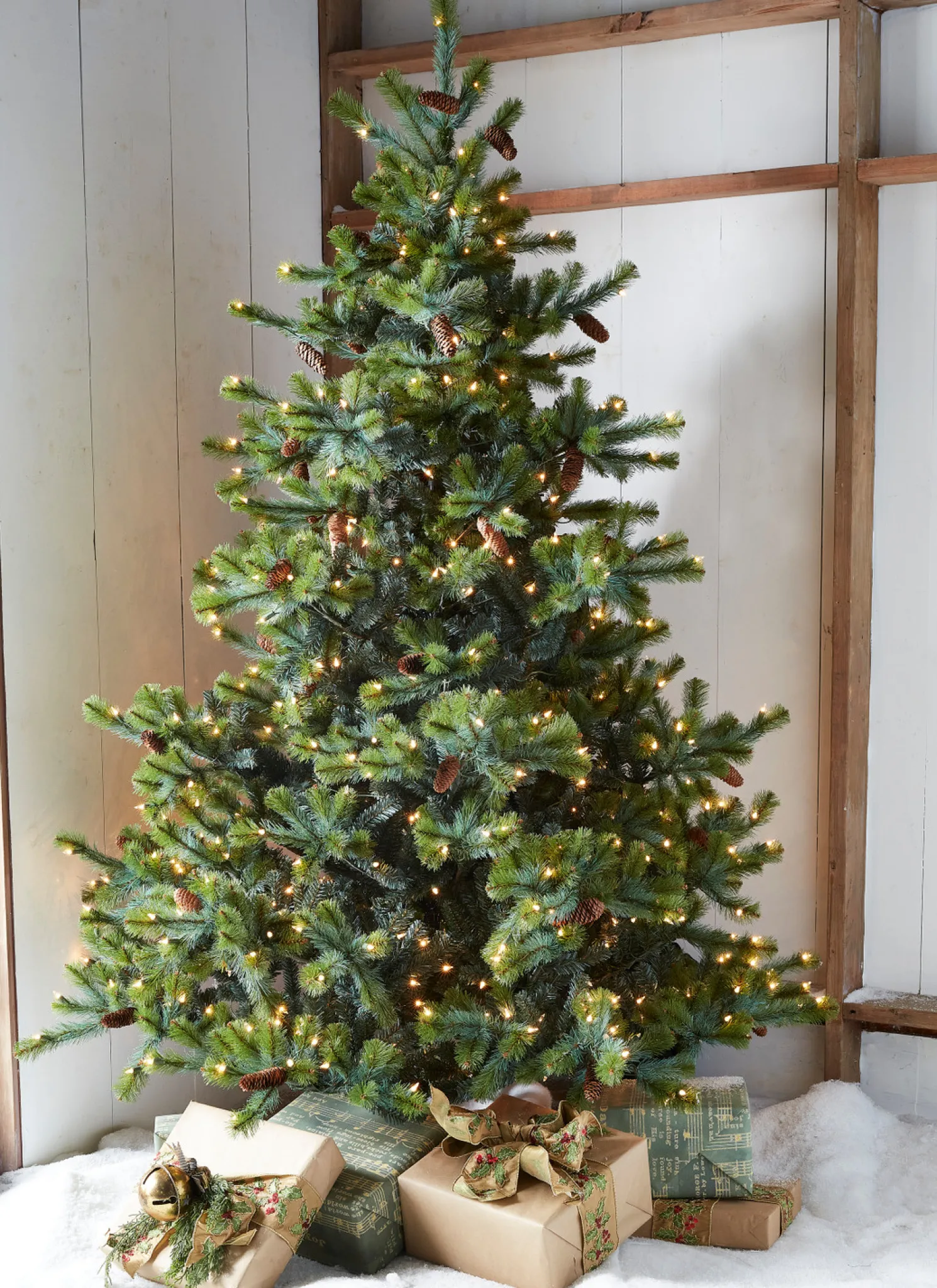 Raz 7.5' Forever Lit Green Big Sky Spruce Christmas Tree T4352009