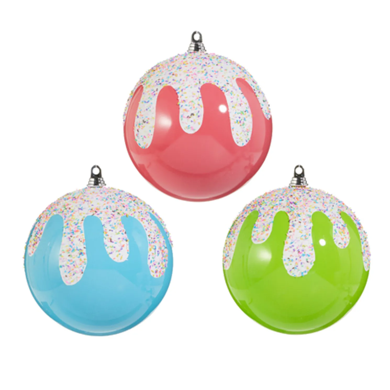 Raz 10" Frosted with Sprinkles Large Ball Christmas Ornament 4514867