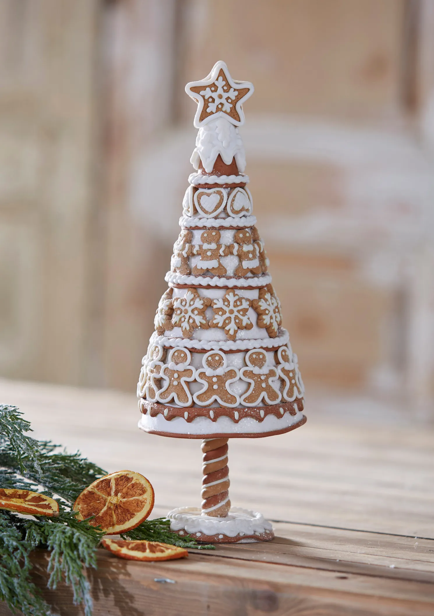 Raz 14" Gingerbread Cookie Tree Christmas Decoration 4416147
