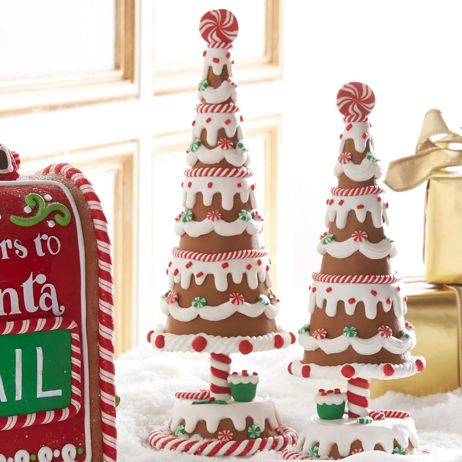 Raz 11" Gingerbread Christmas Tree Figures 4515546