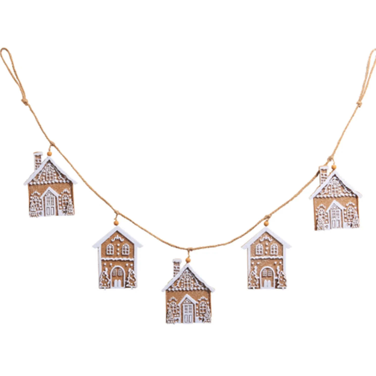 Raz 4' Gingerbread House Beaded Christmas Tree Garland G4406642