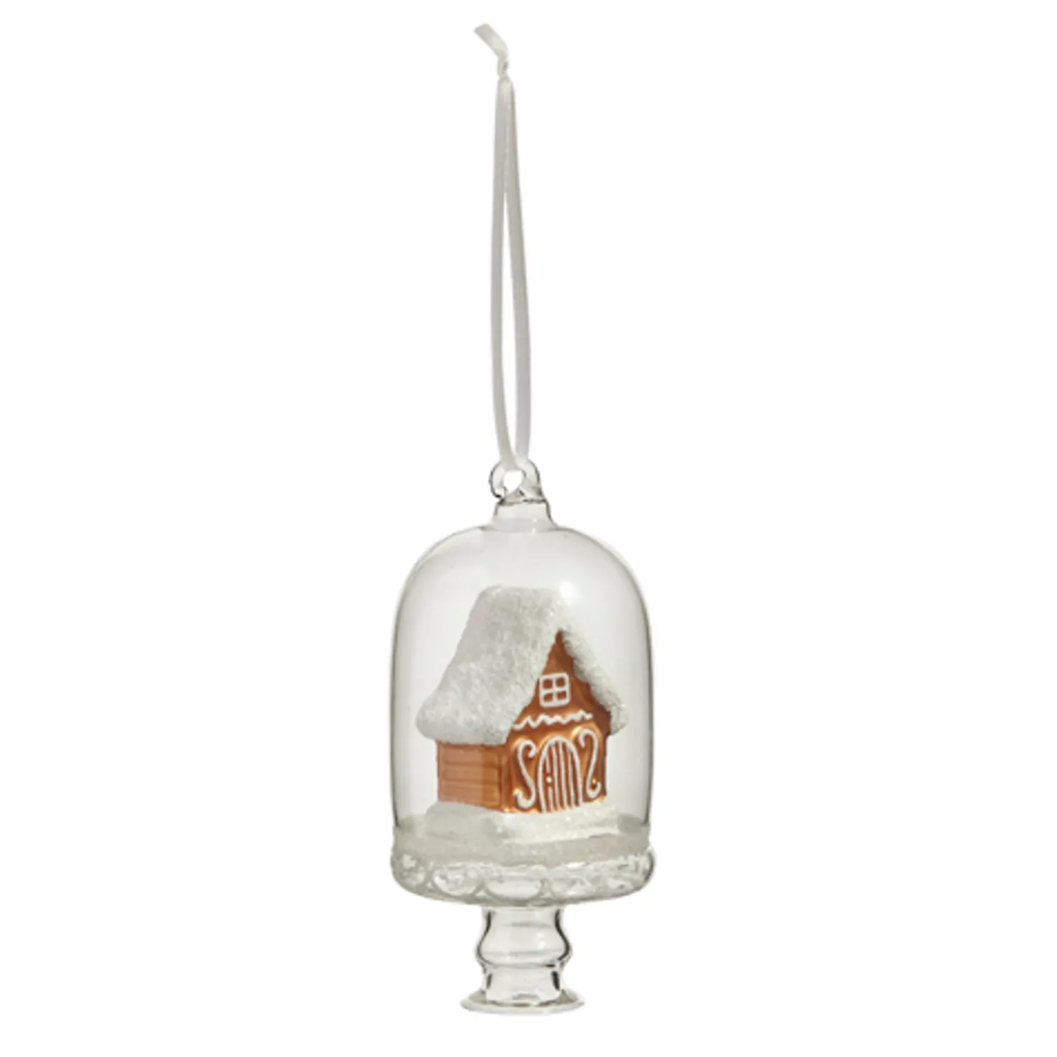 Raz 4.5" Gingerbread House in Cloche Glass Christmas Ornament 4452868