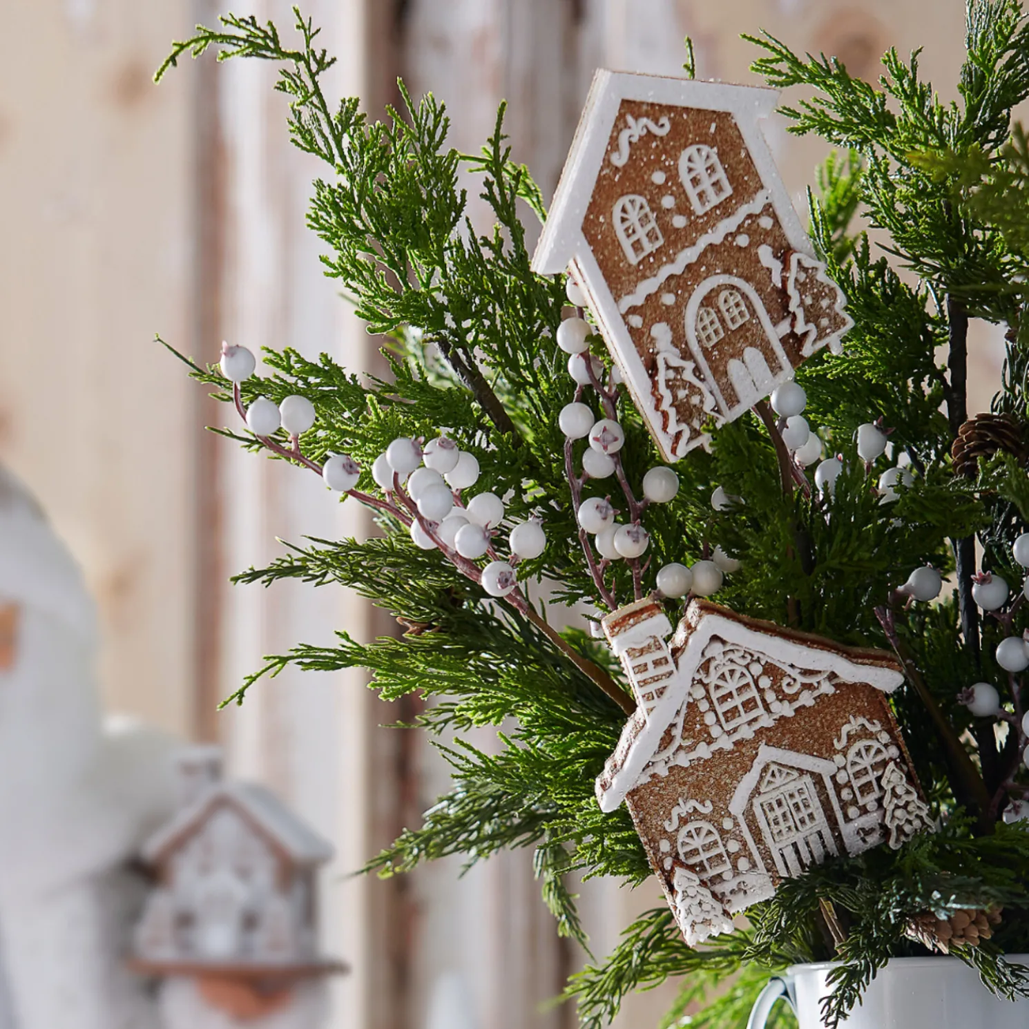 Raz 25.5" Gingerbread House Christmas Tree Spray F4406641