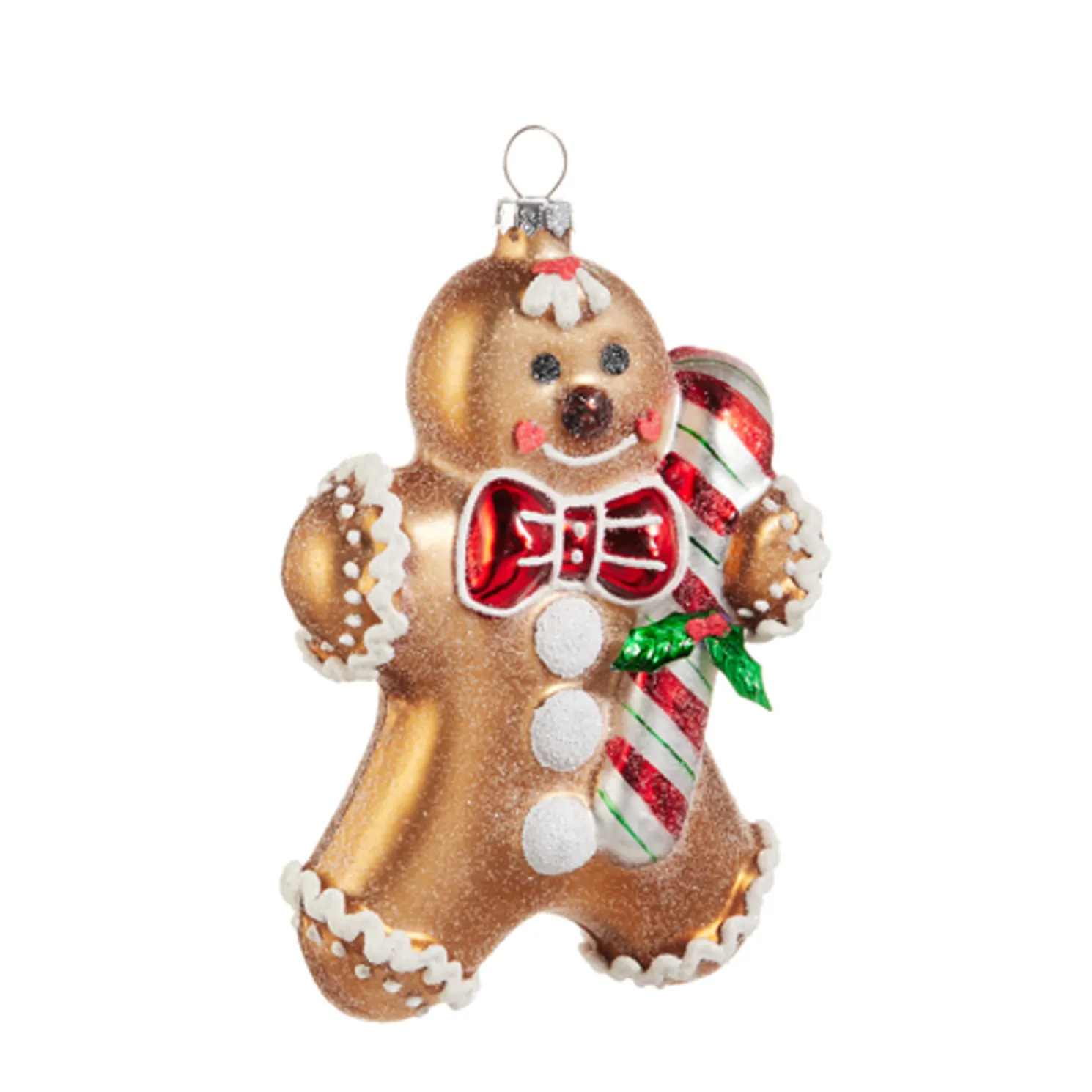 Raz 5.25" Gingerbread Man Glass Christmas Ornament 4520869