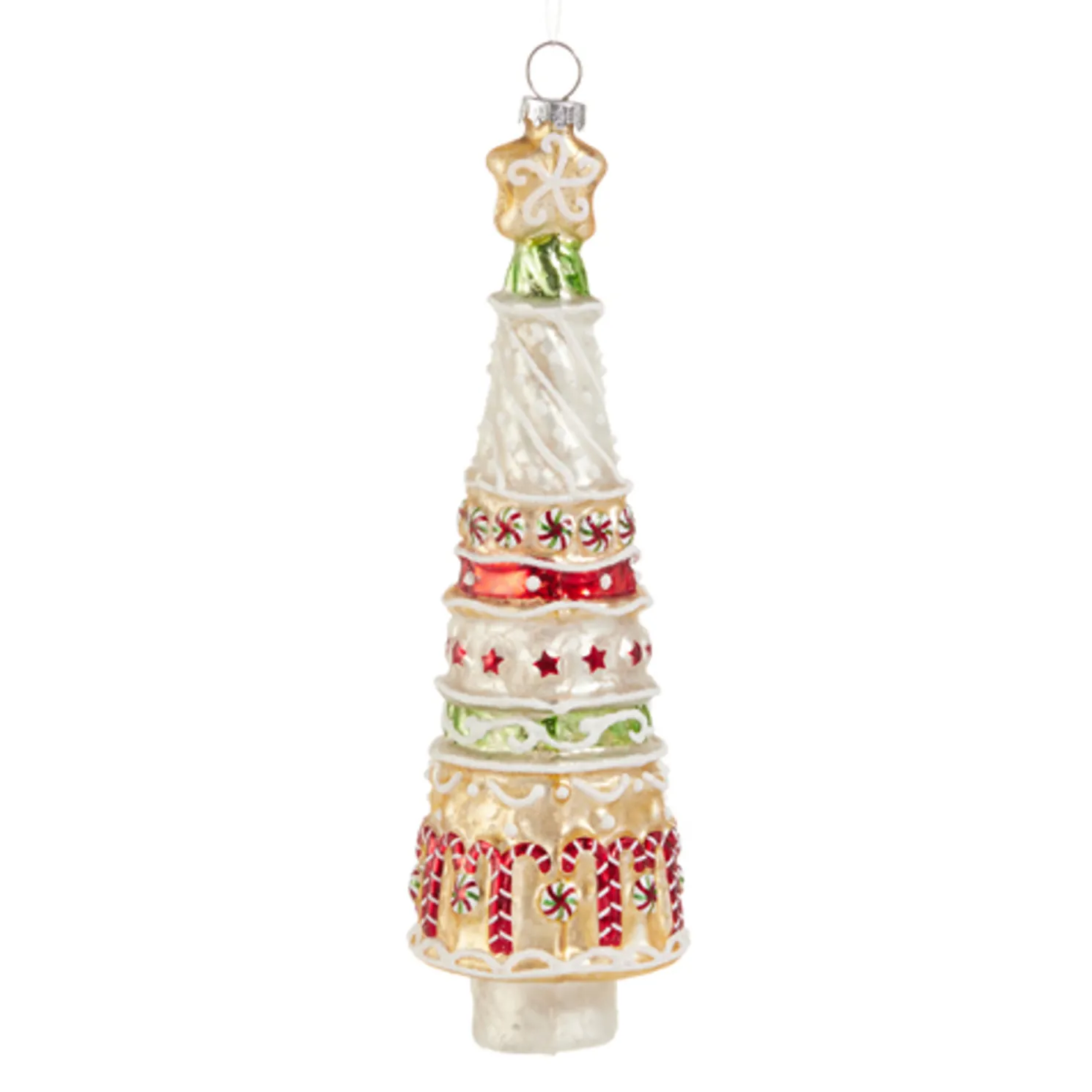 Raz 7.5" Gingerbread Tree Glass Christmas Ornament 4520863