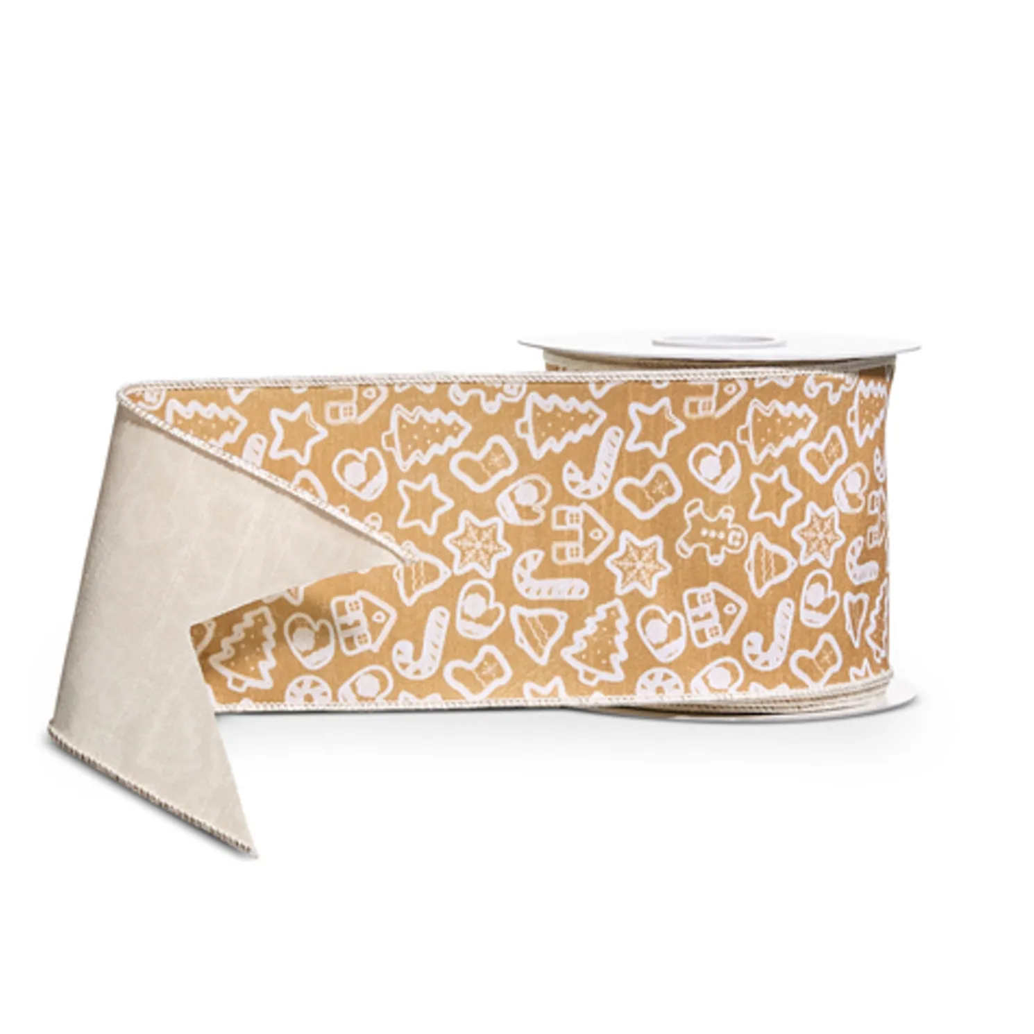 Raz 4" Gingerbread Wired Christmas Ribbon R4571821