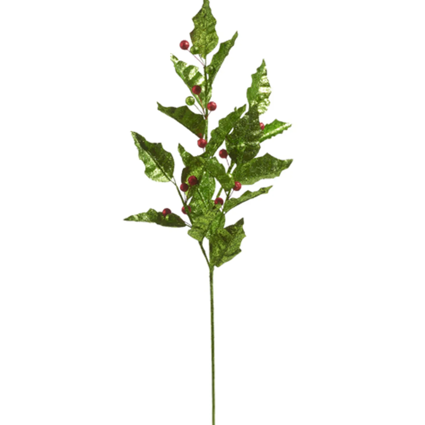 Raz 27" Glittered Holly and Ornament Christmas Tree Spray F4433132