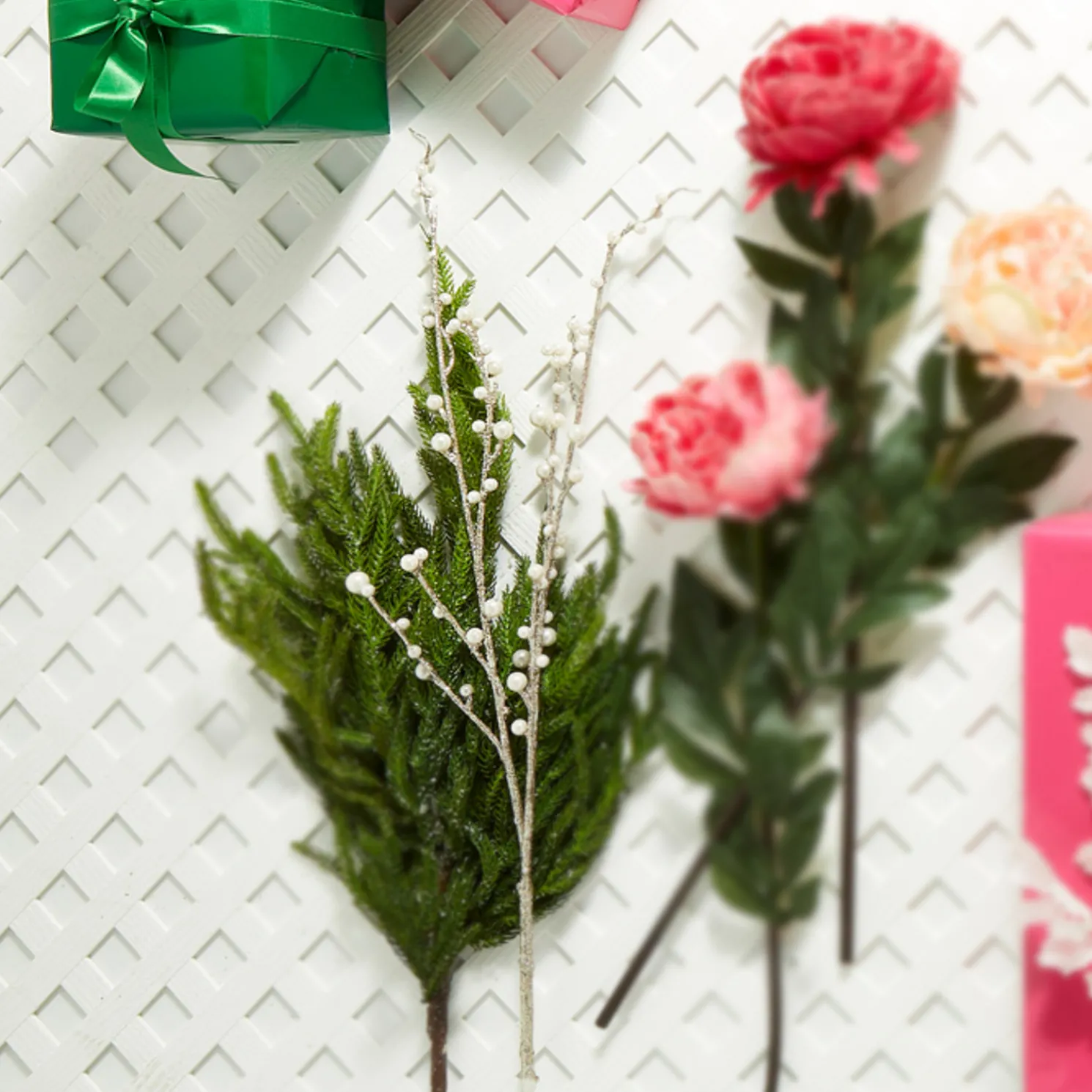 Raz 35" Glittered Pearl Branch Christmas Tree Pick F4217554