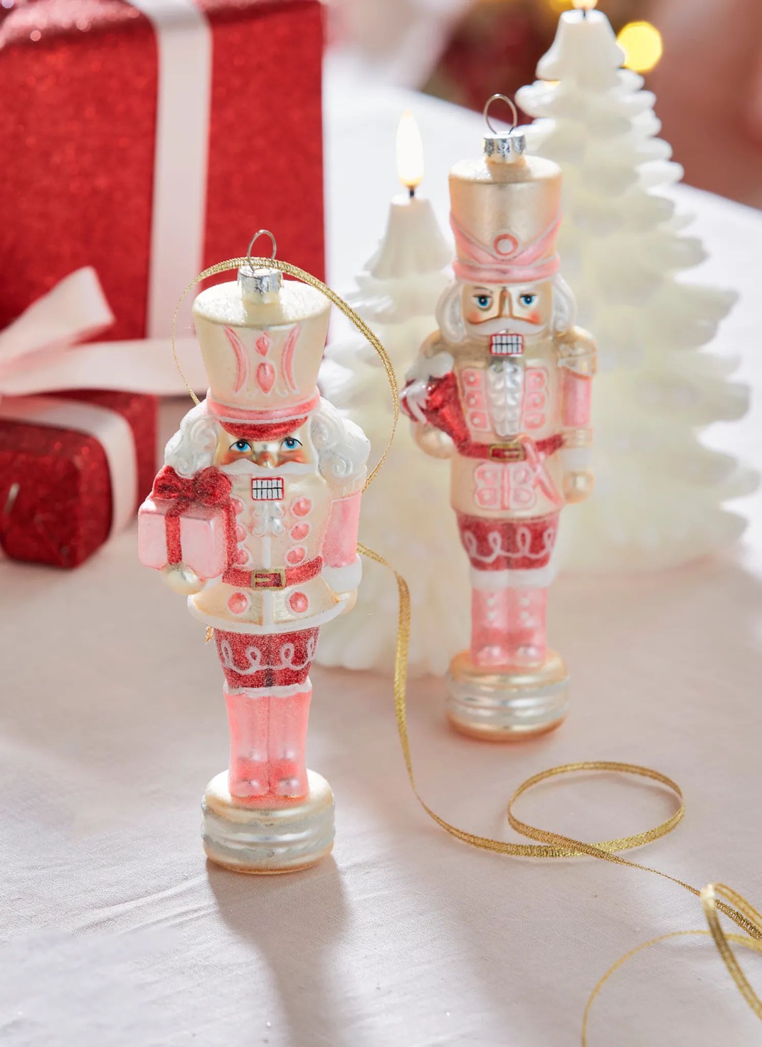 Raz 8" Glittered Pink Nutcracker Glass Christmas Ornament 4320885